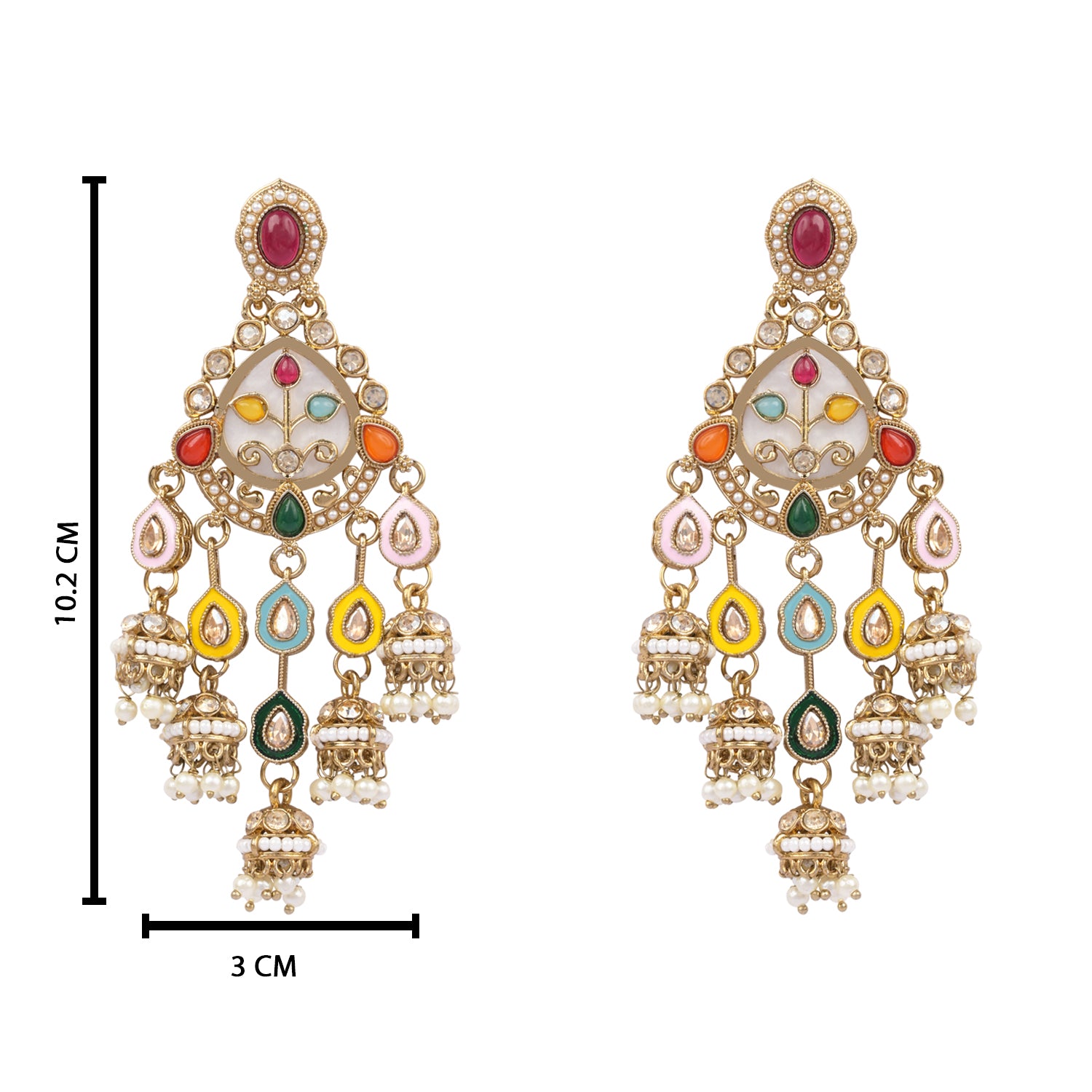 Tahseen - Chandbali Jhumki Mother of Pearl Earrings