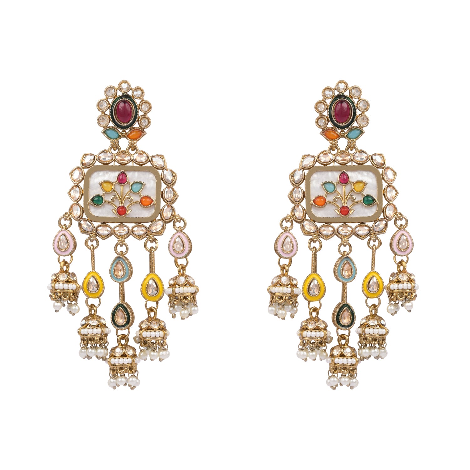 Adhvika - Multicolor Mother of Pearl Earrings