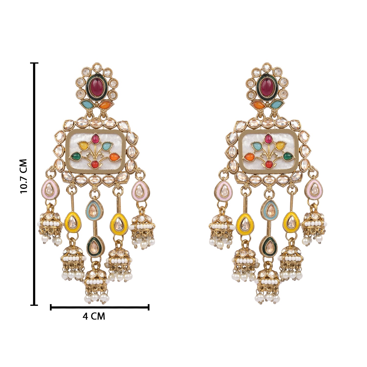 Adhvika - Multicolor Mother of Pearl Earrings