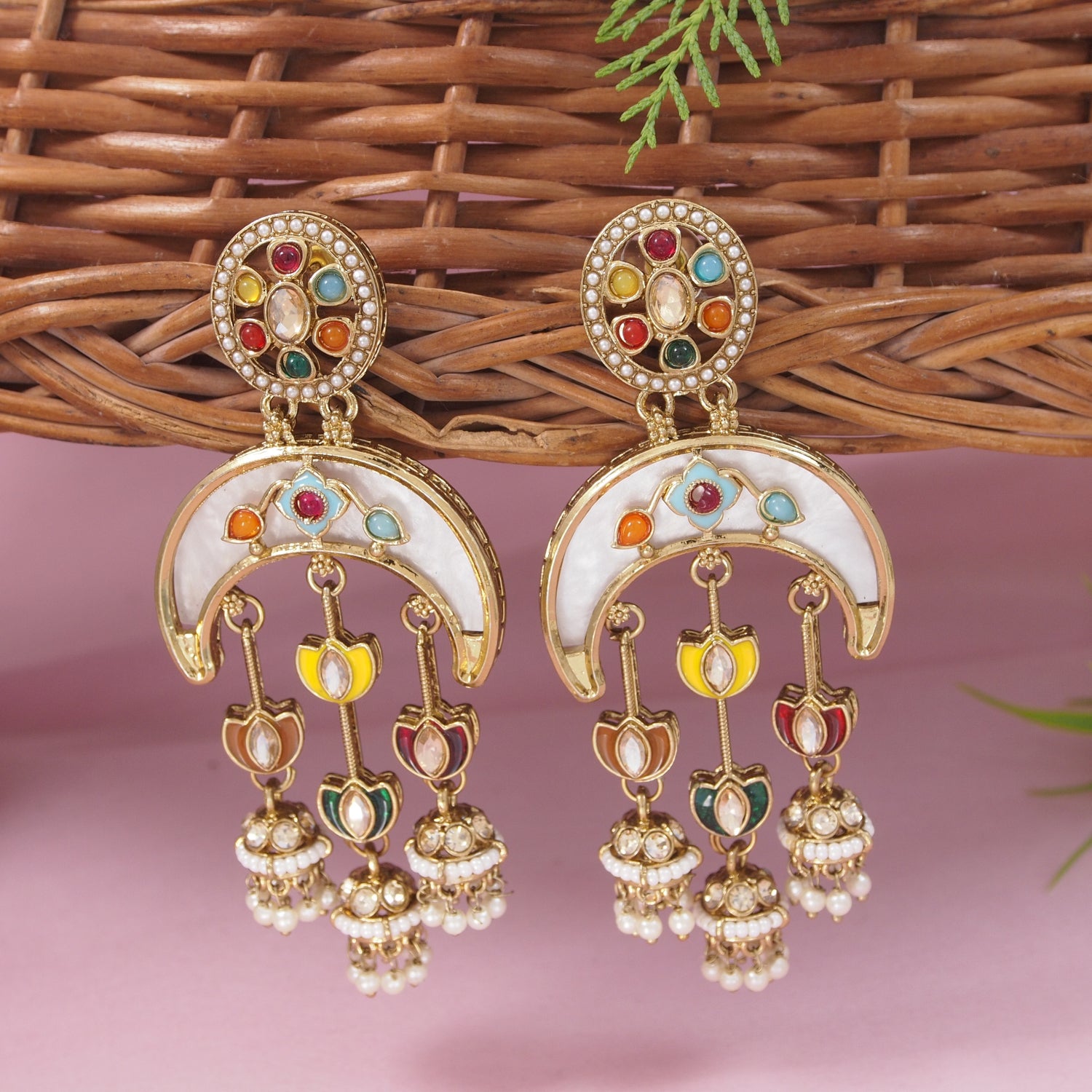 Anuja- Multicolor Mother of Pearl  Earrings