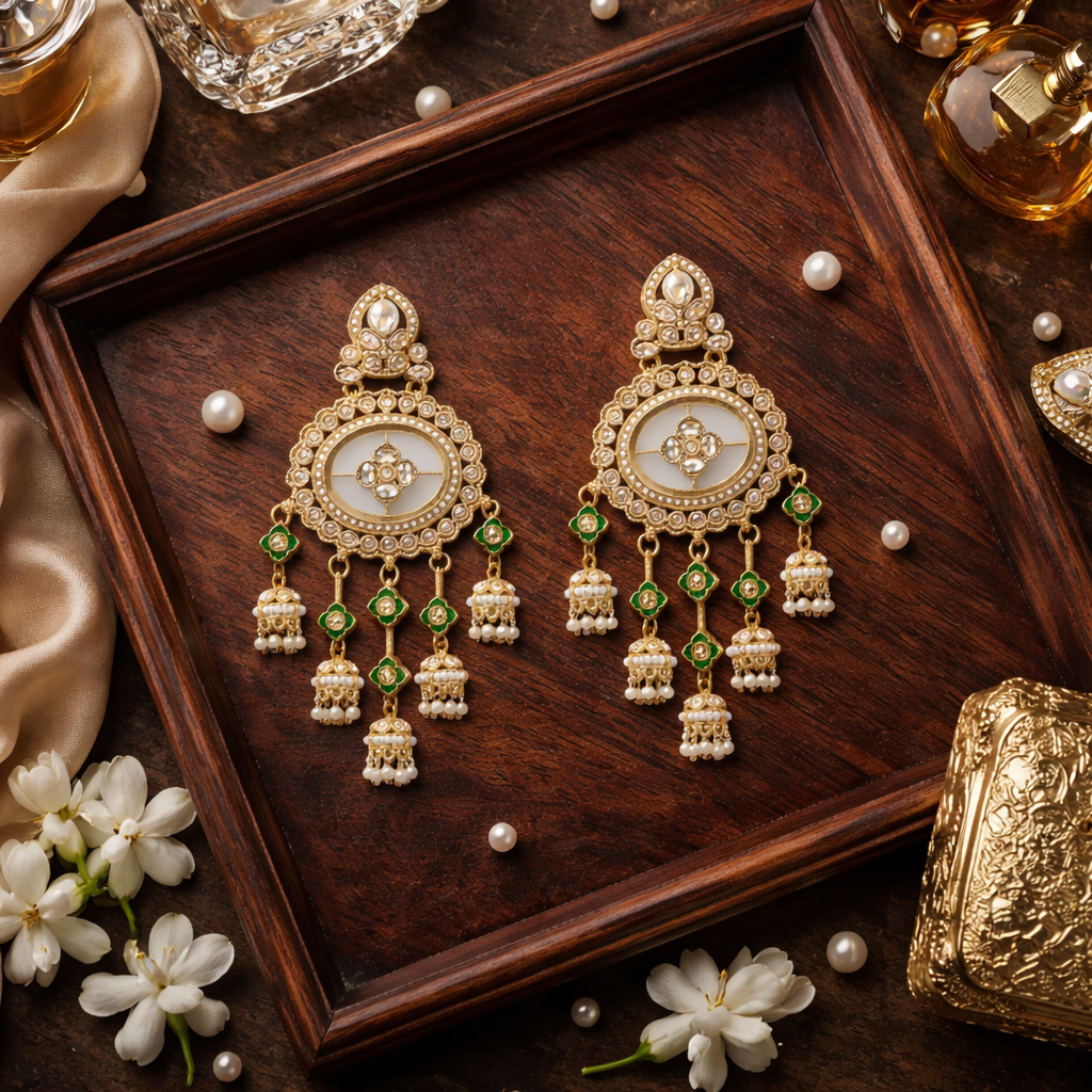 Amulya - White Mother of Pearl Earrings