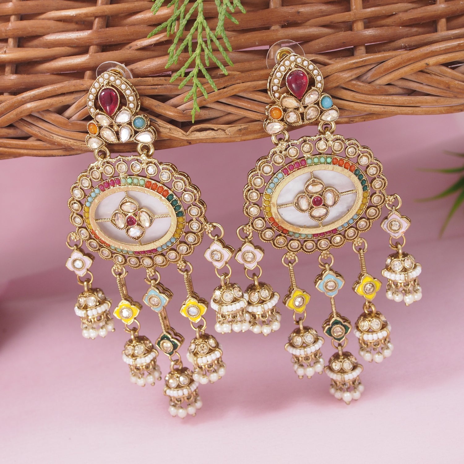 Amulya - Multicolor Mother of Pearl Earrings