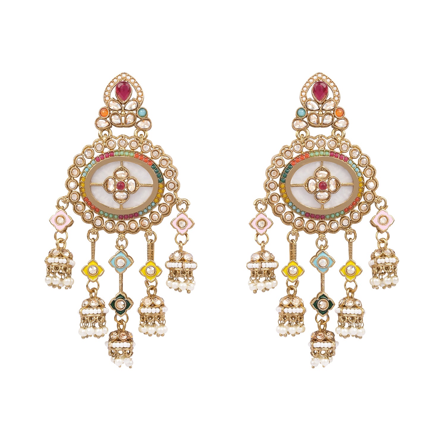 Amulya - Multicolor Mother of Pearl Earrings