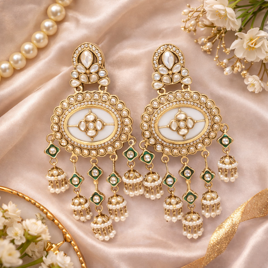 Amulya - White Mother of Pearl Earrings