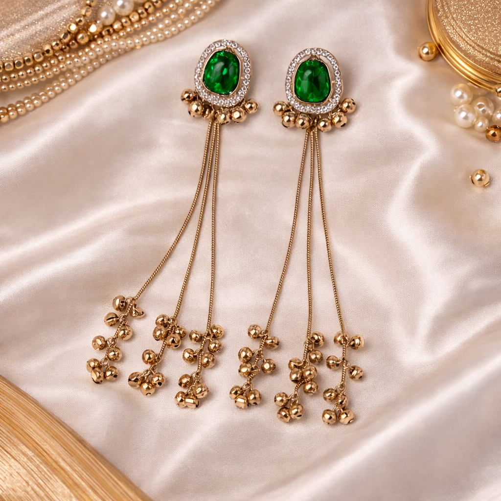 Mehroza - Green Kashmiri Earrings
