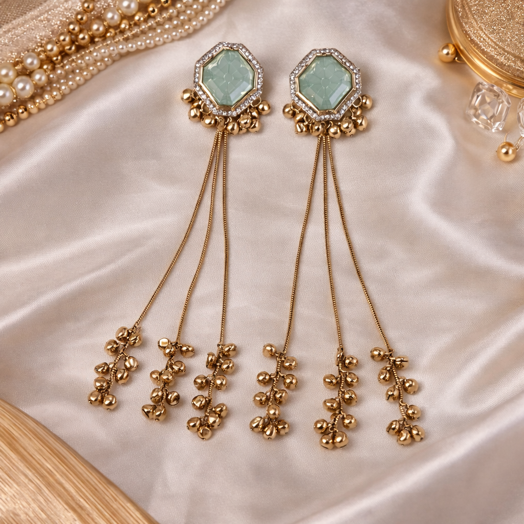 Sheenara - Mint Kashmiri Earrings