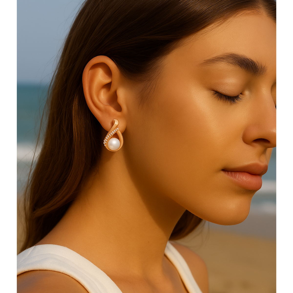 Taashvi Rosegold Studs