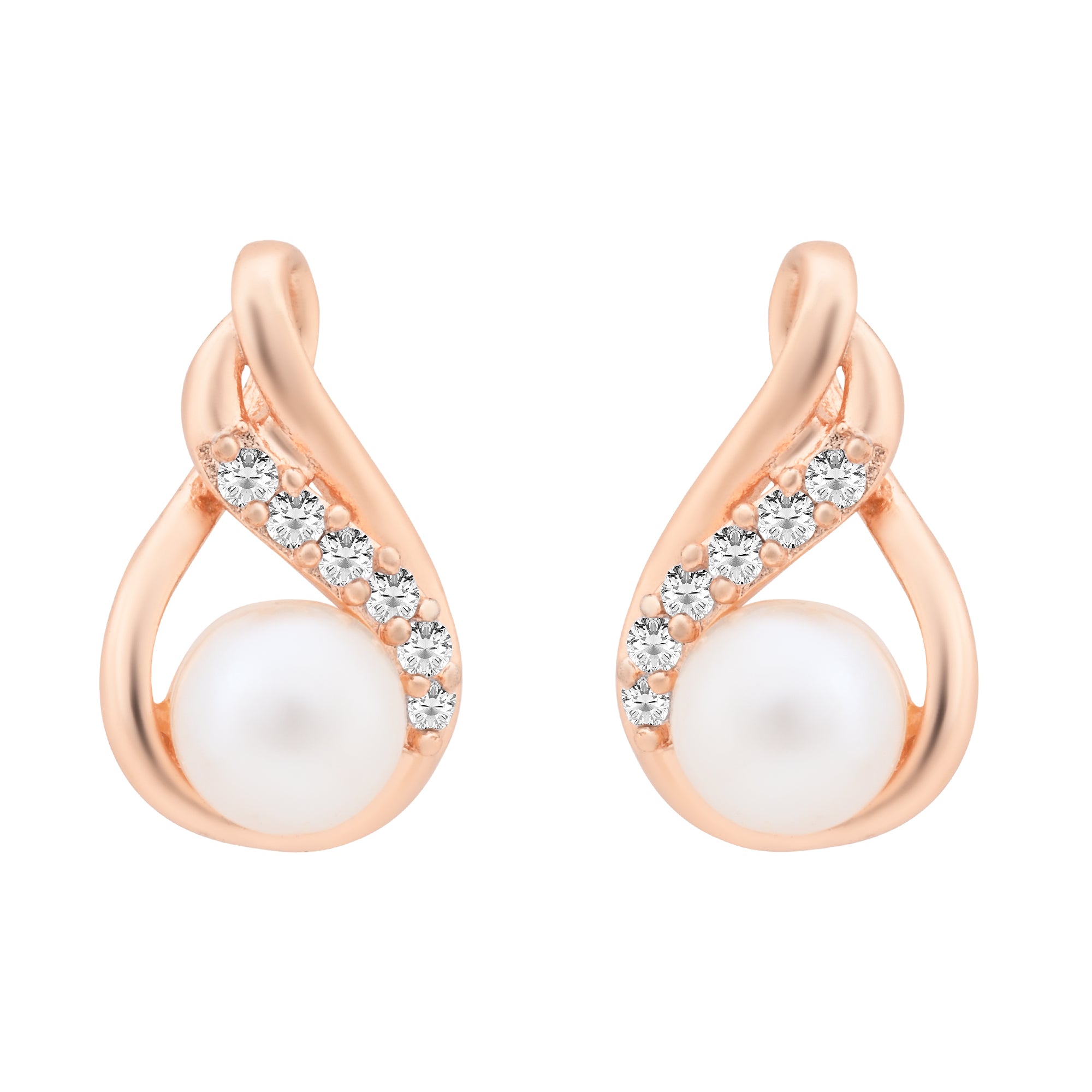 Taashvi Rosegold Studs