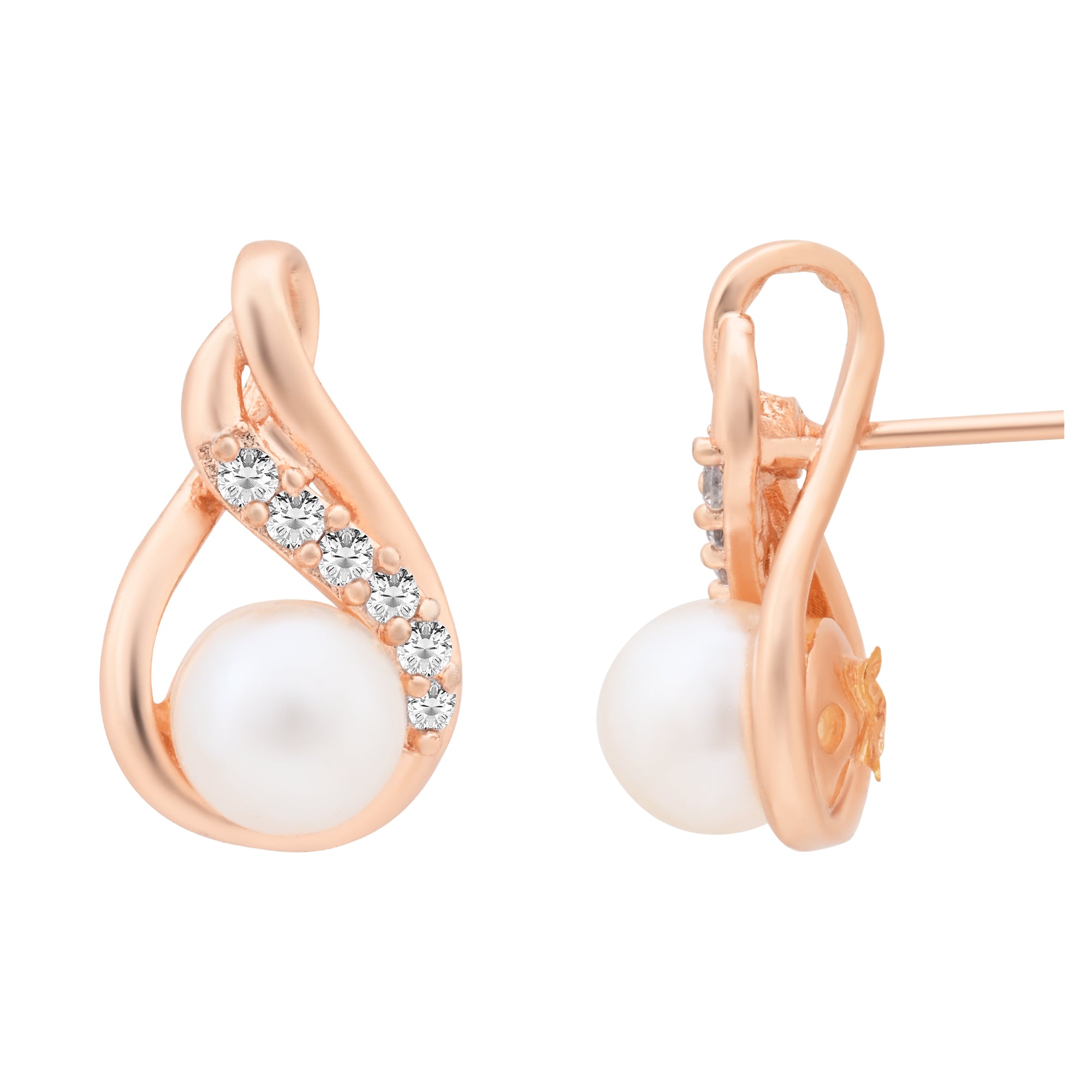 Taashvi Rosegold Studs