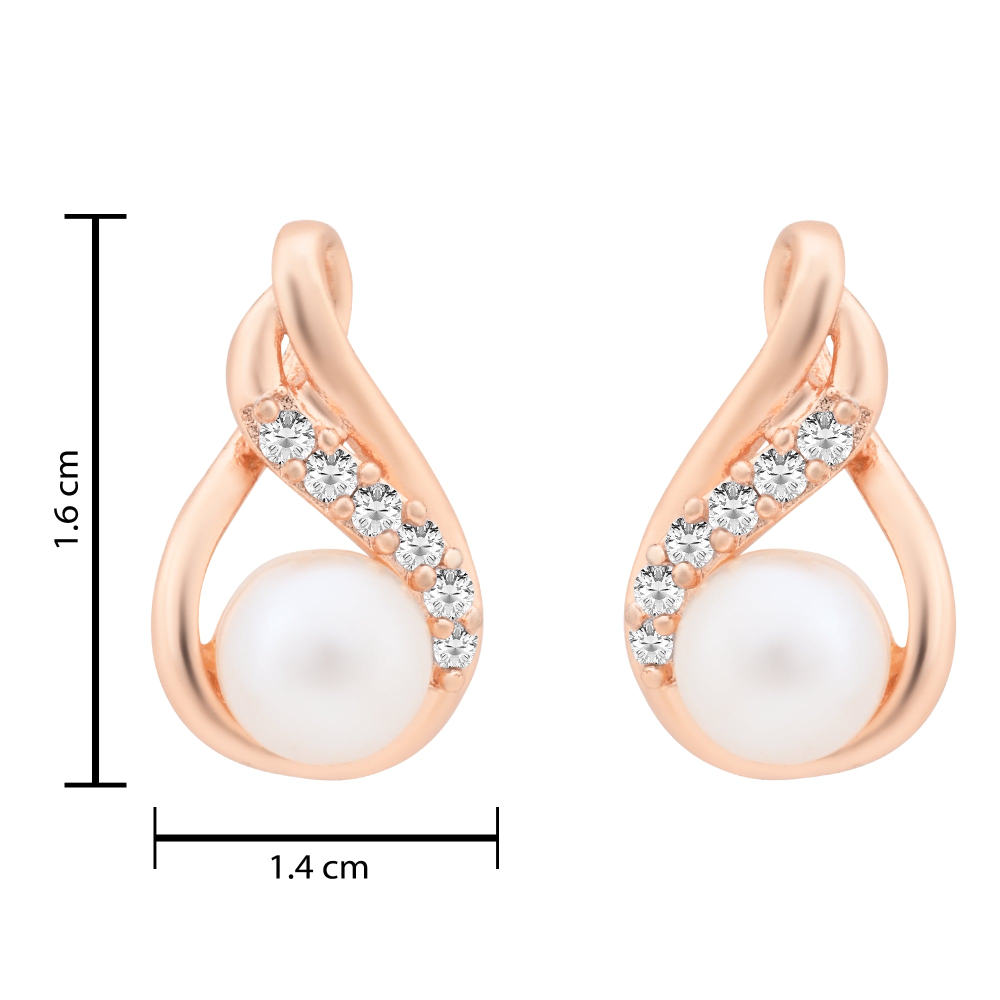 Taashvi Rosegold Studs