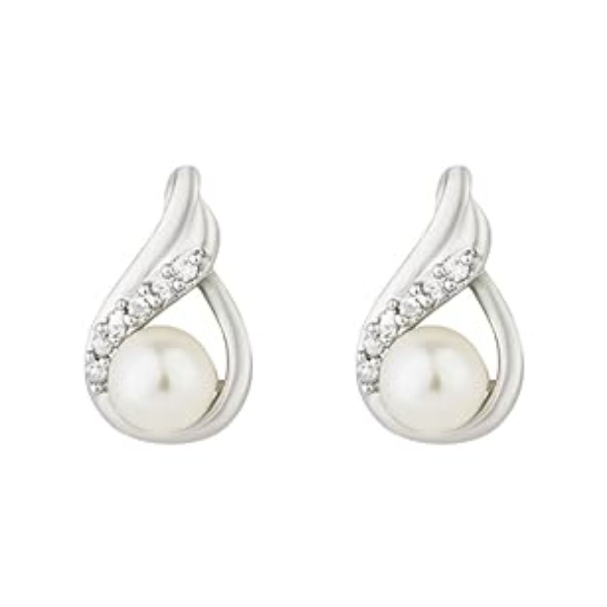 Taashvi- Pearl Grace Silver Studs