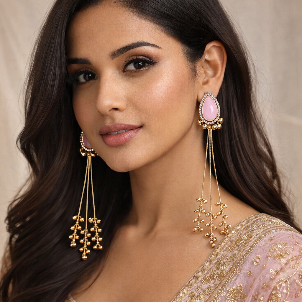 Firdaus- Pink Kashmiri Earrings