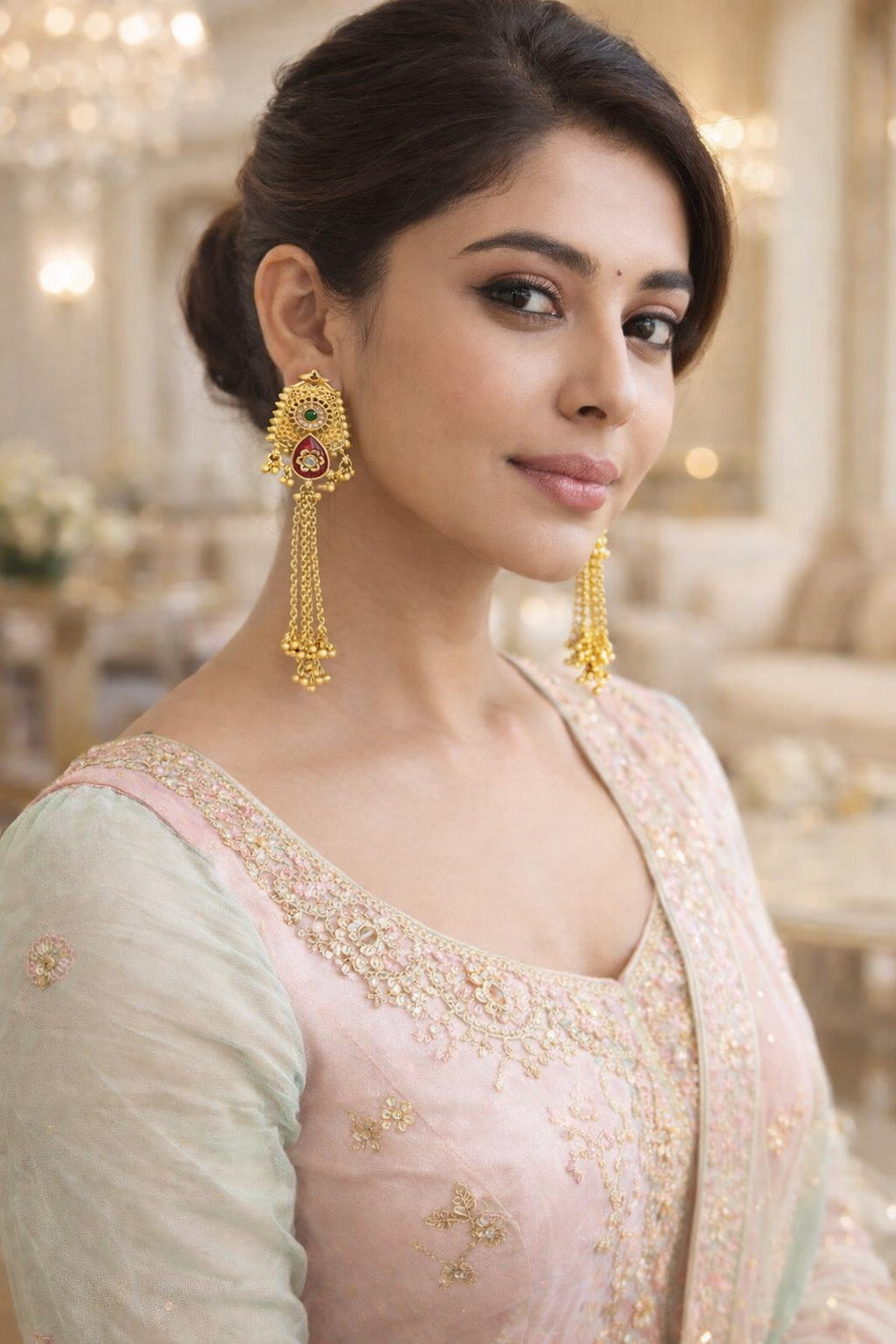 Rudrani- Royal Temple Design Gold-Plated Earrings