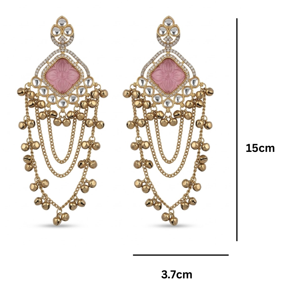 Zivah - Pink Ghunghroo Dangler Earrings