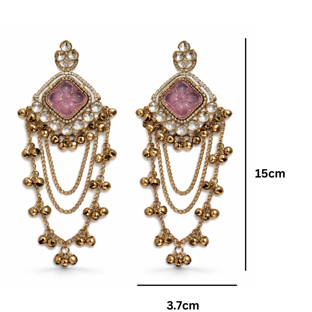 Zivah - Purple Ghunghroo Dangler Earrings