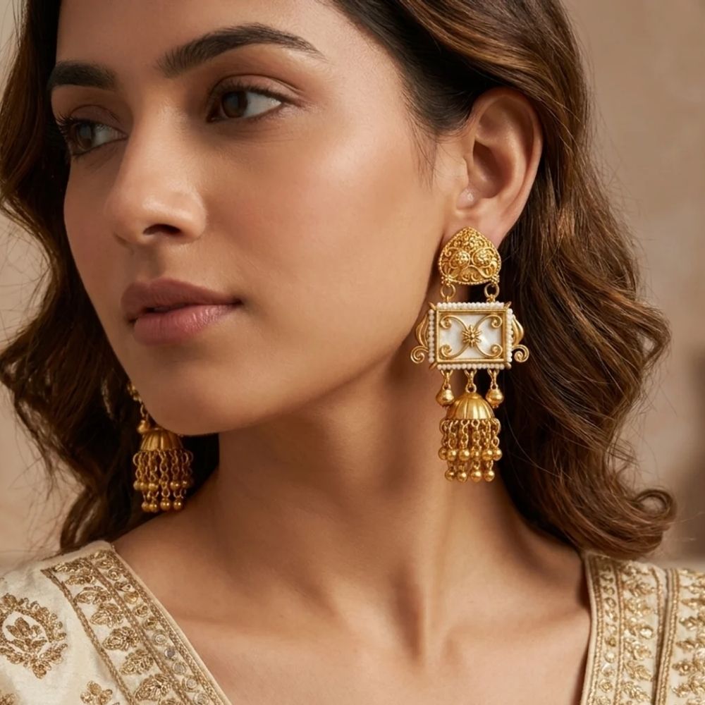 Shayoni- Gold Kashmiri Ghungroo Earrings