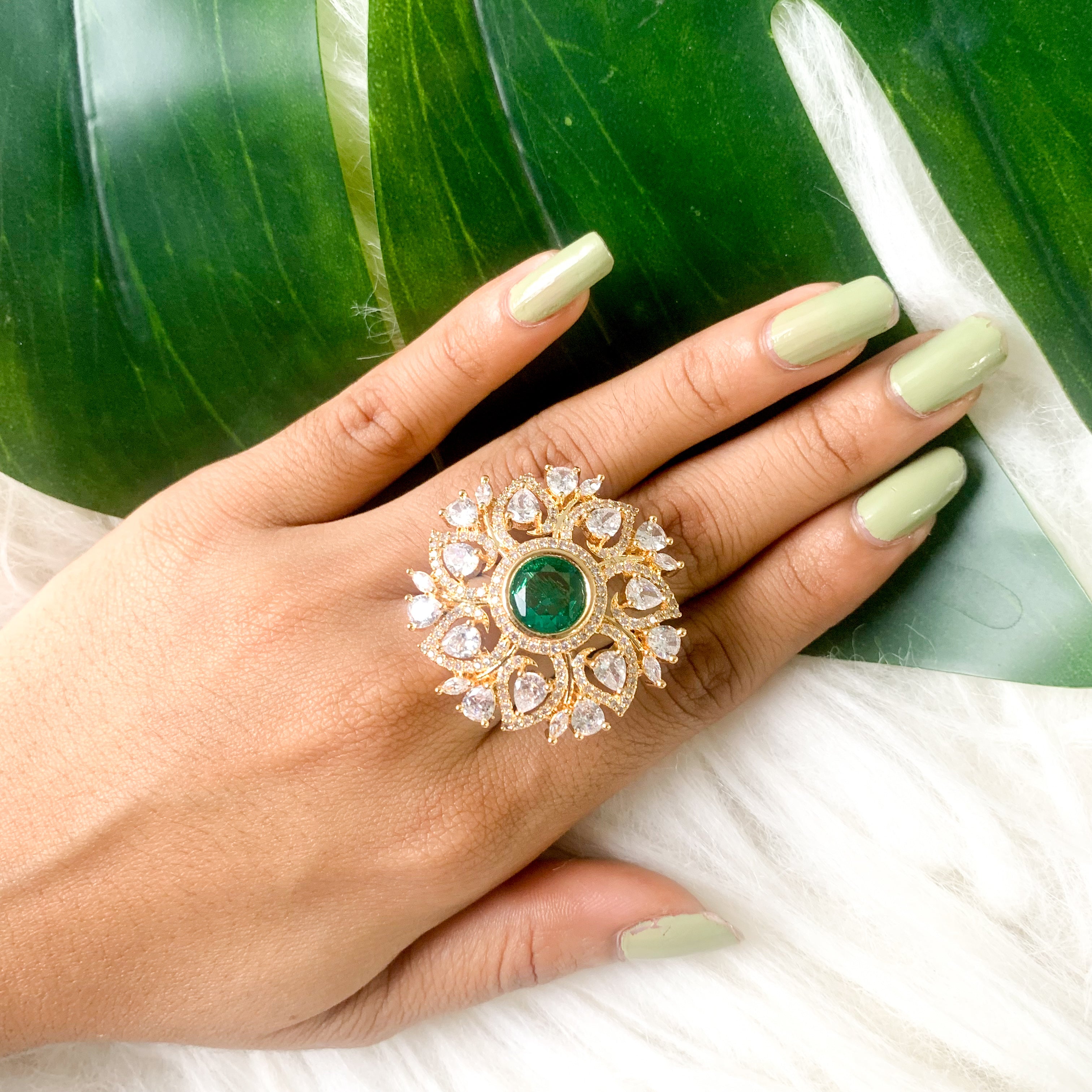 Anora Green CZ Ring