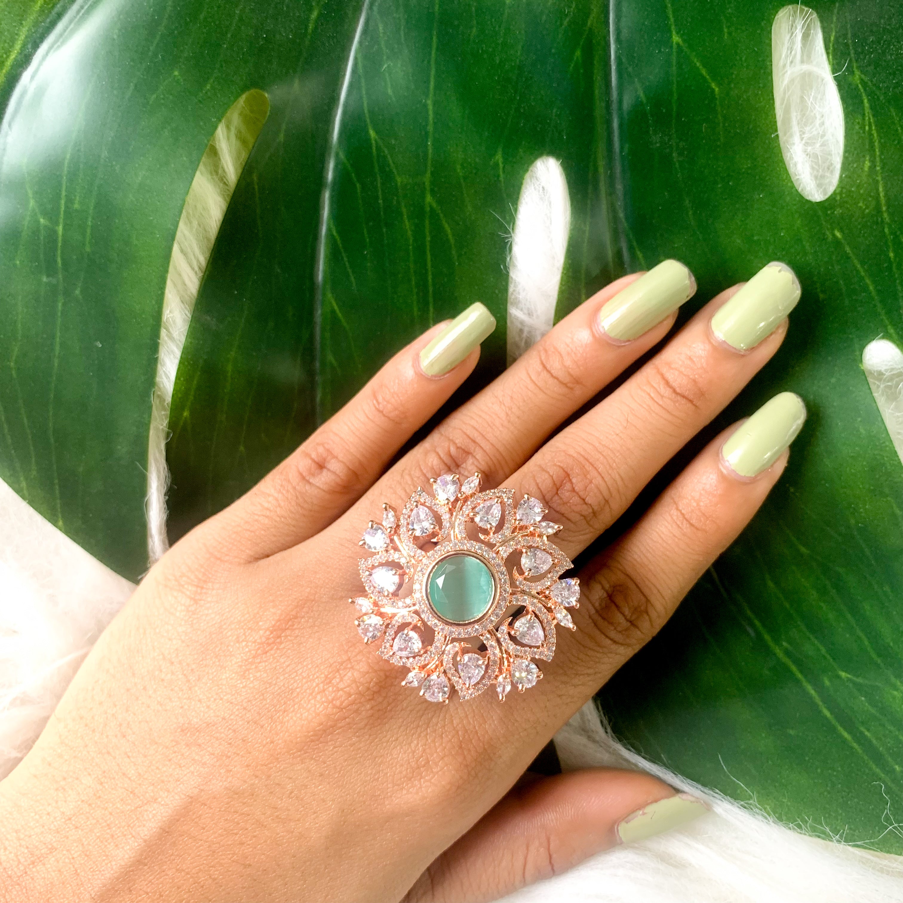 Anora Mint CZ Ring