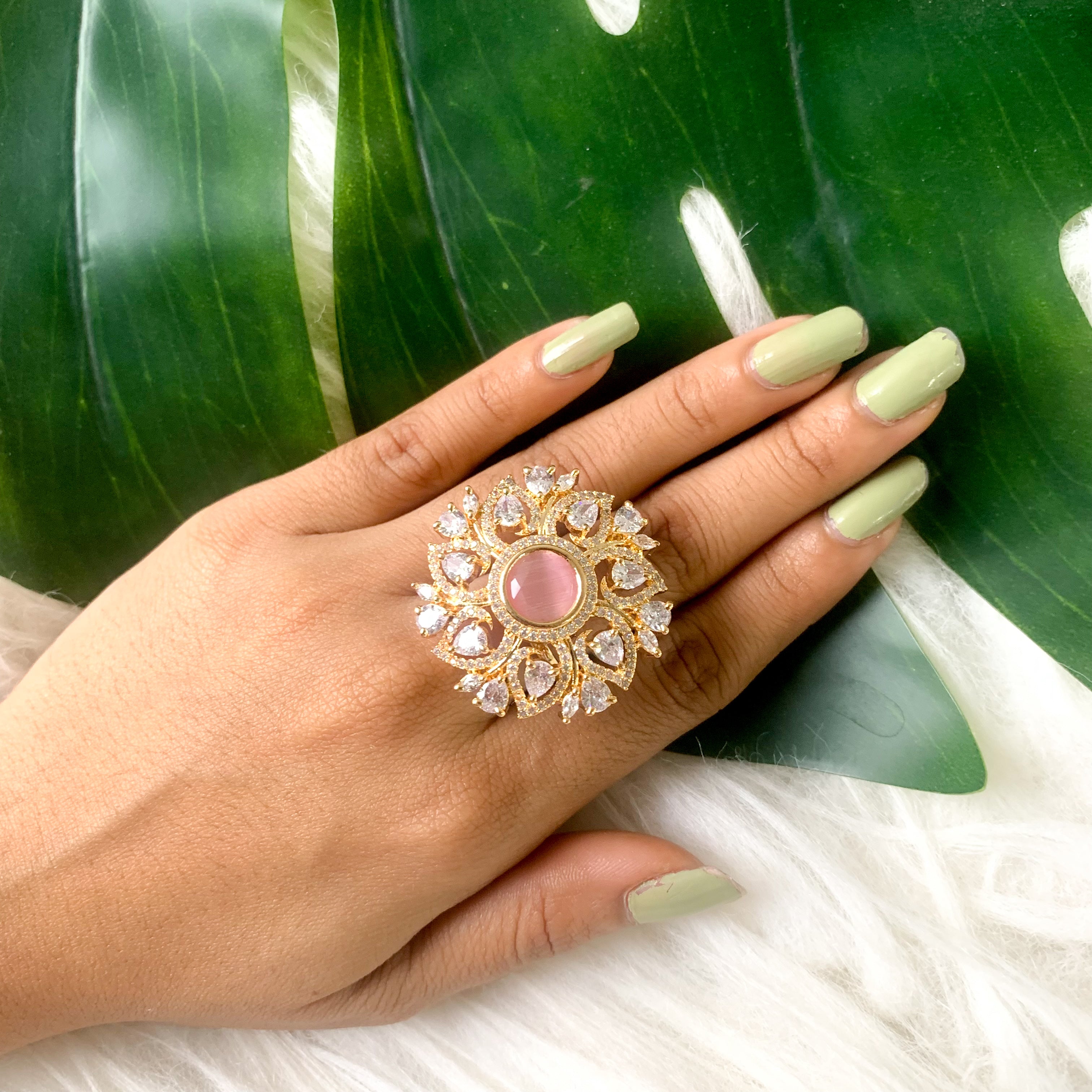 Anora Pink CZ Ring