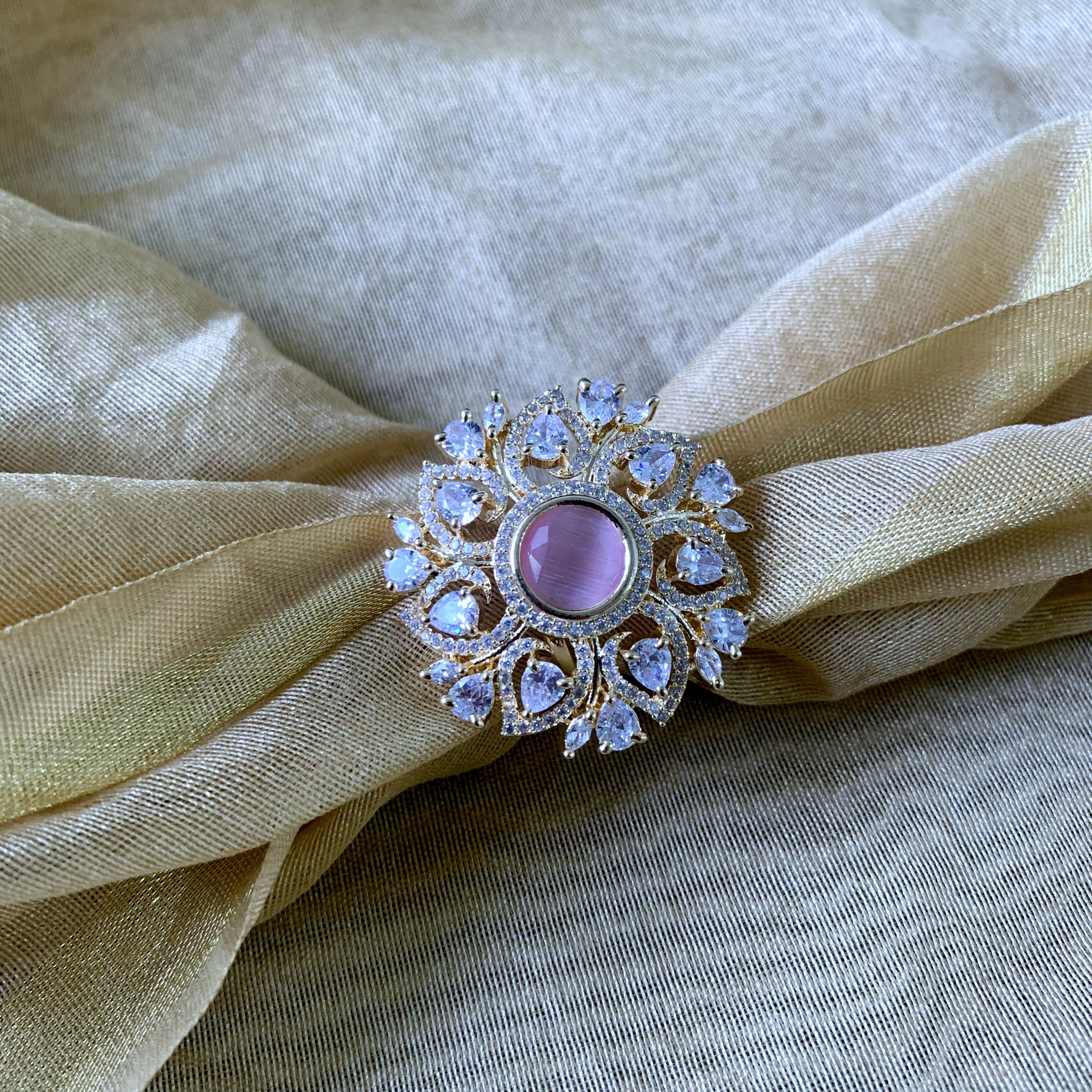 Anora Pink CZ Ring