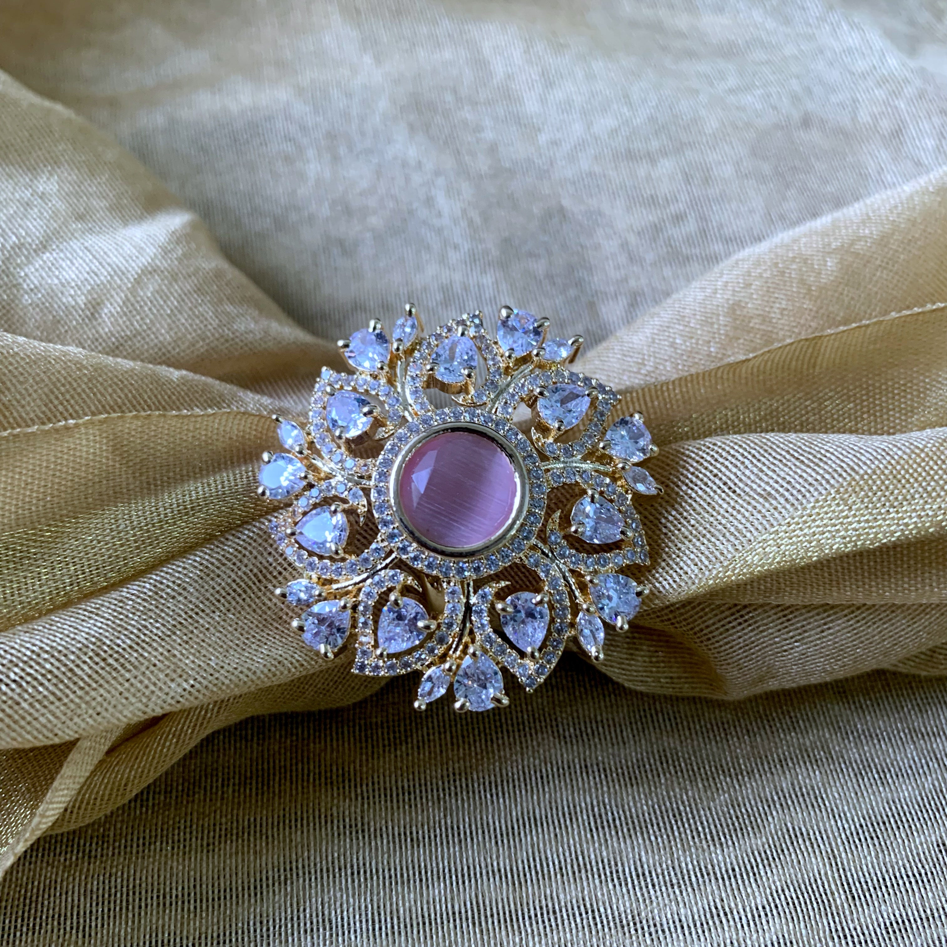 Anora Pink CZ Ring
