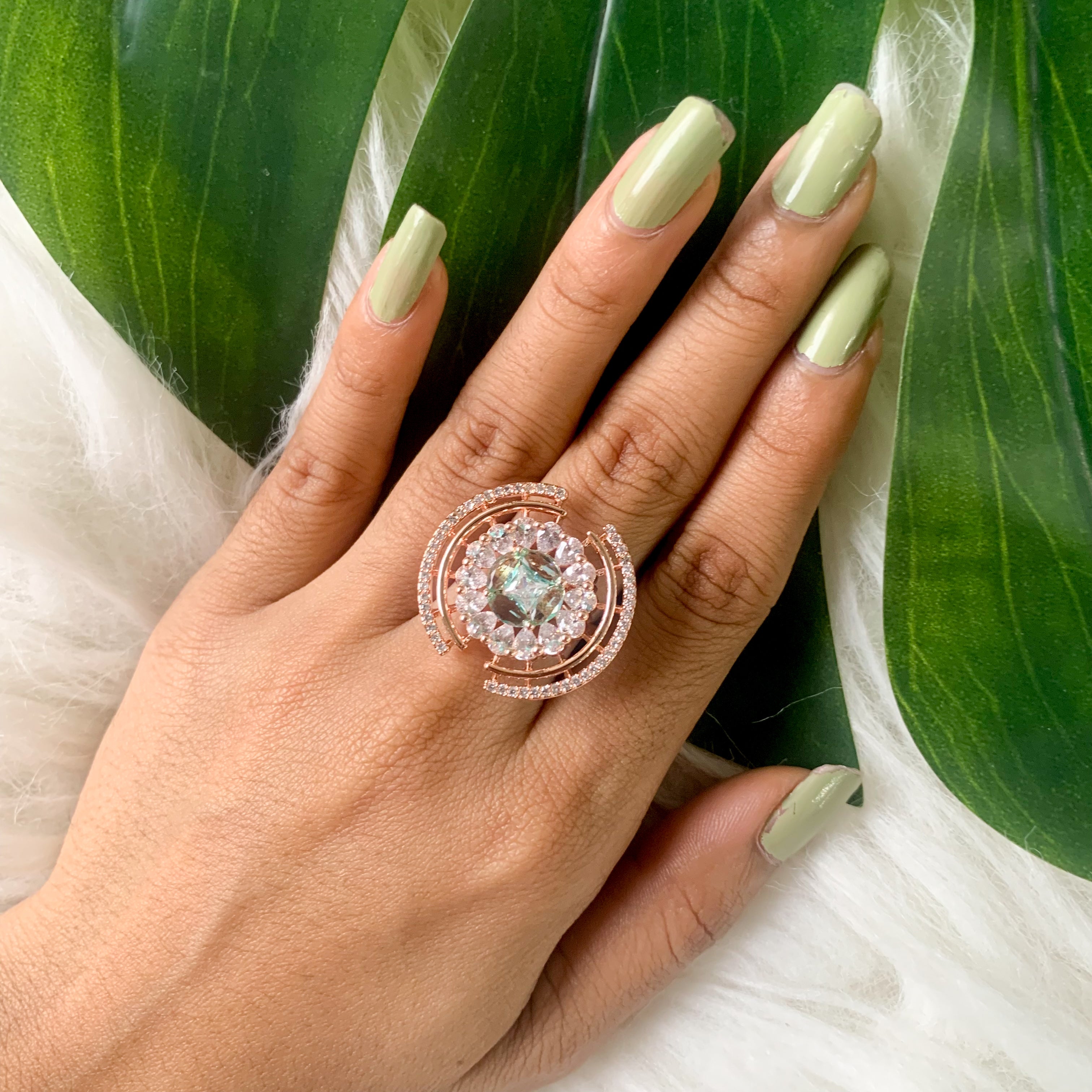 Marsha Mint CZ Ring