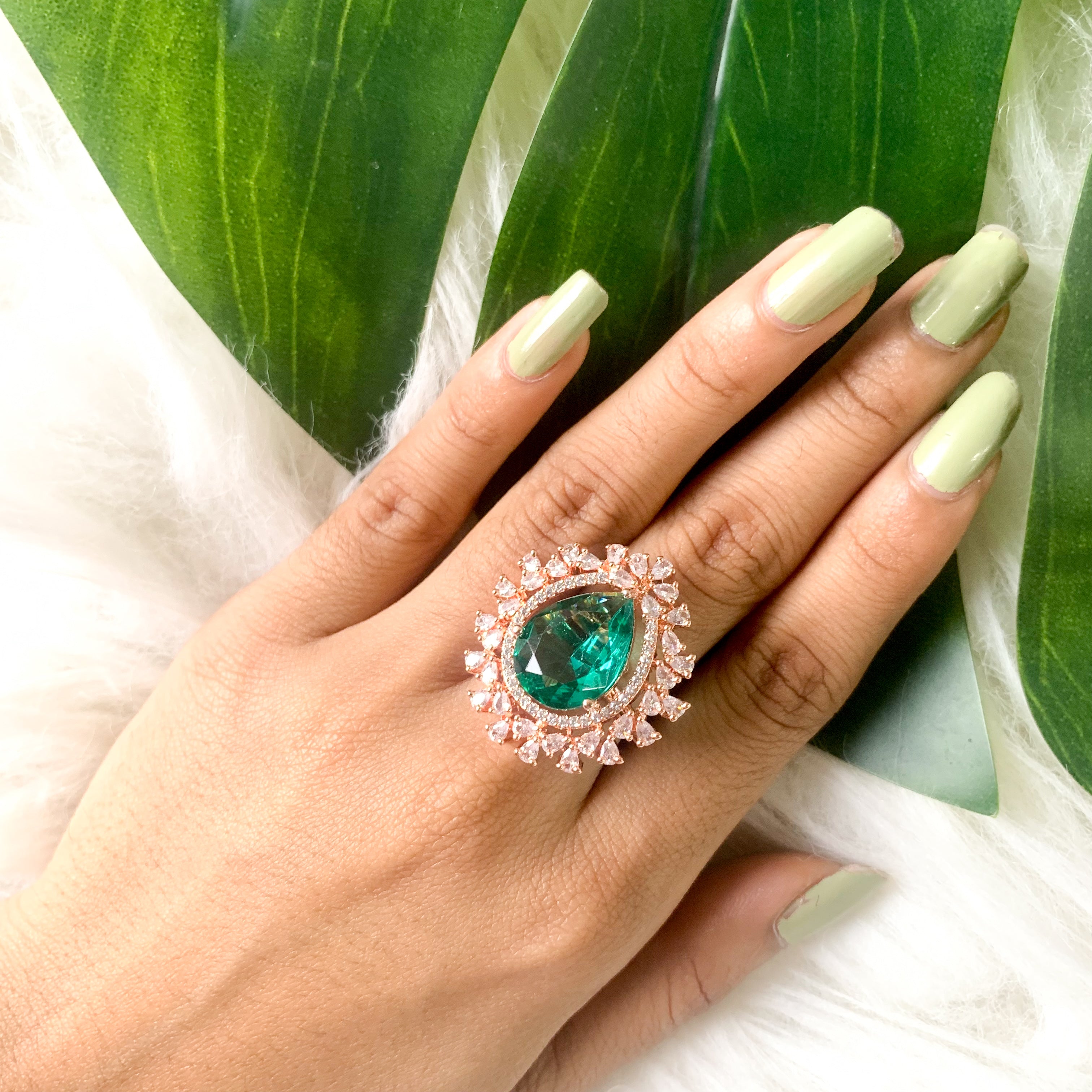 Clara Green CZ Ring