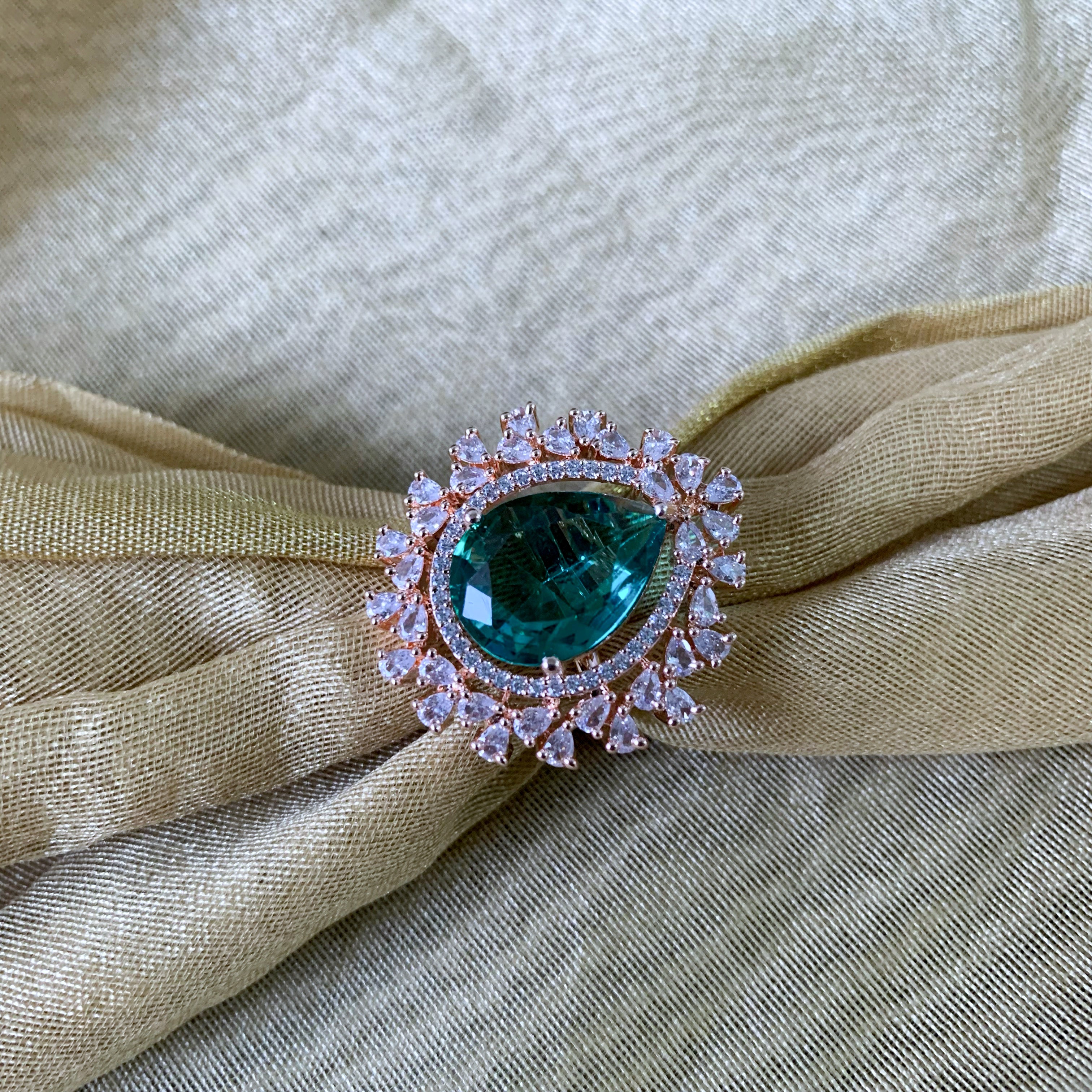 Clara Green CZ Ring