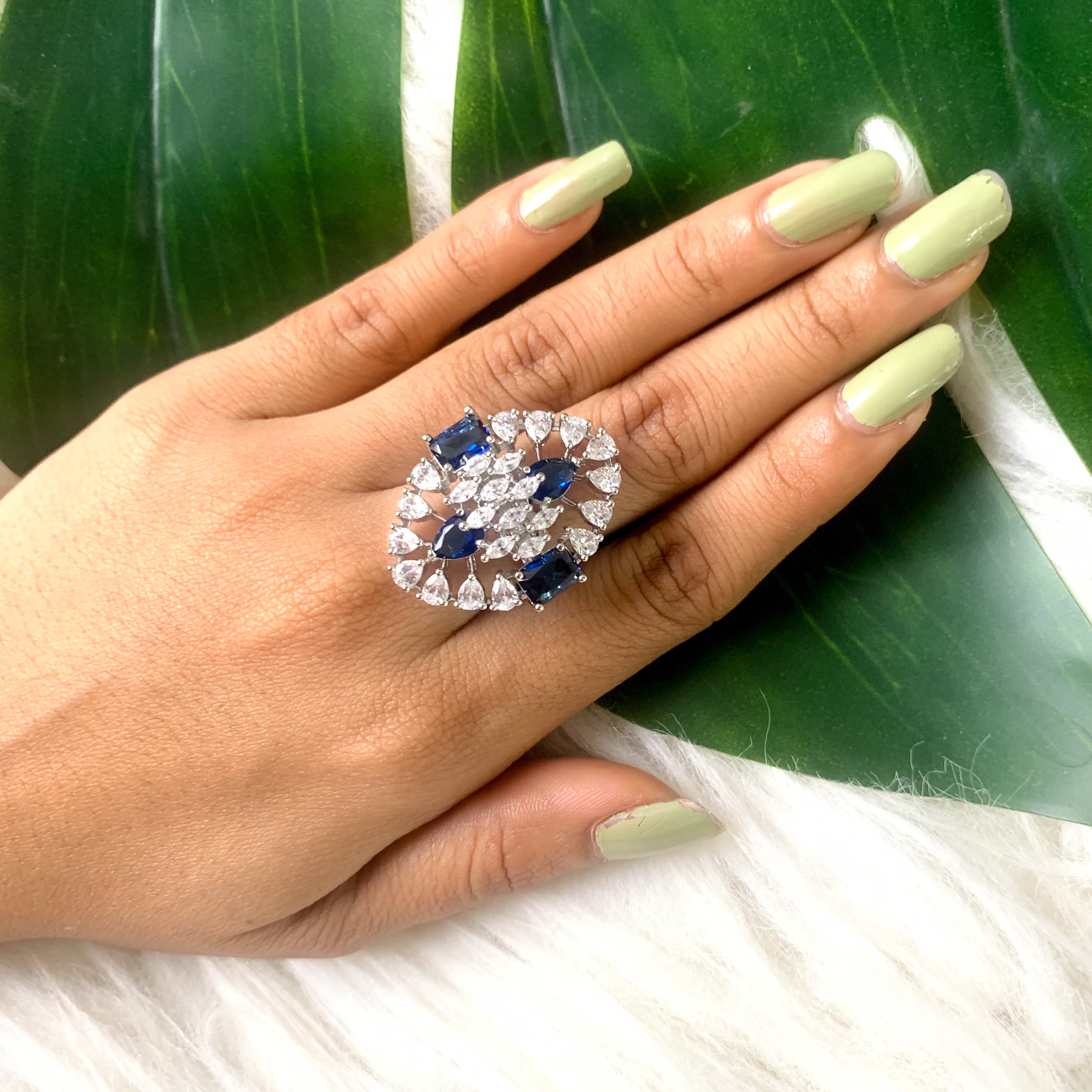 Florence Blue CZ Ring