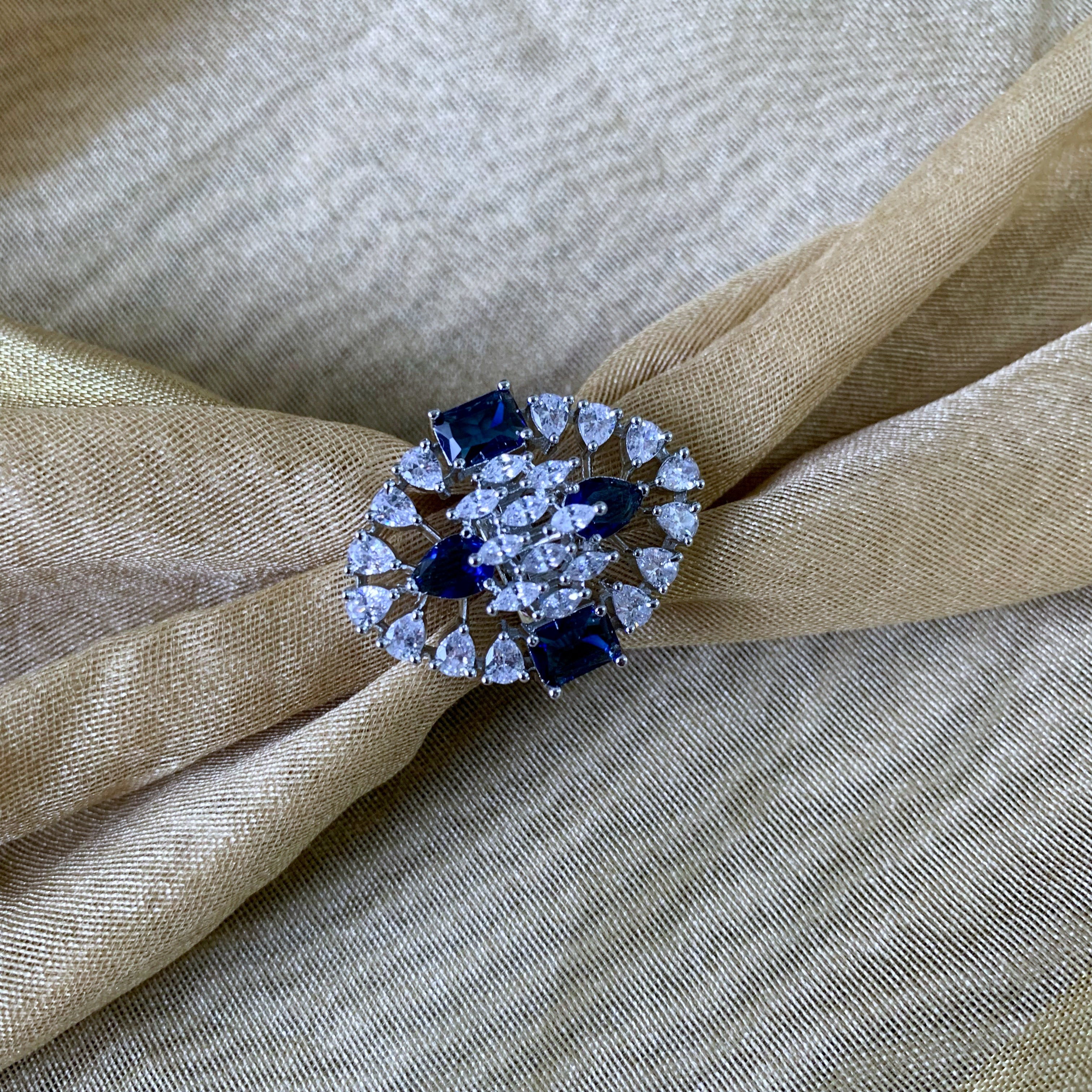 Florence Blue CZ Ring