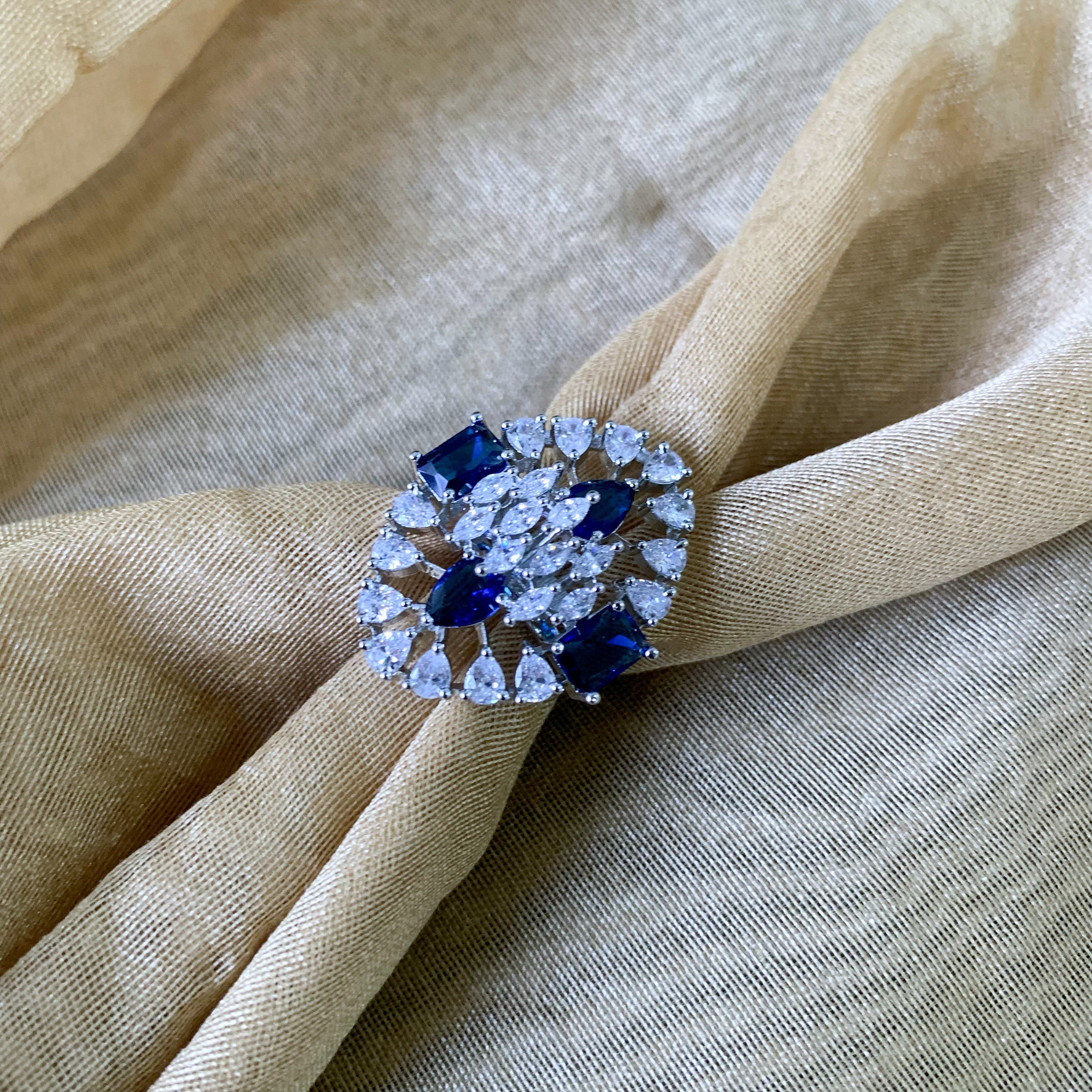 Florence Blue CZ Ring