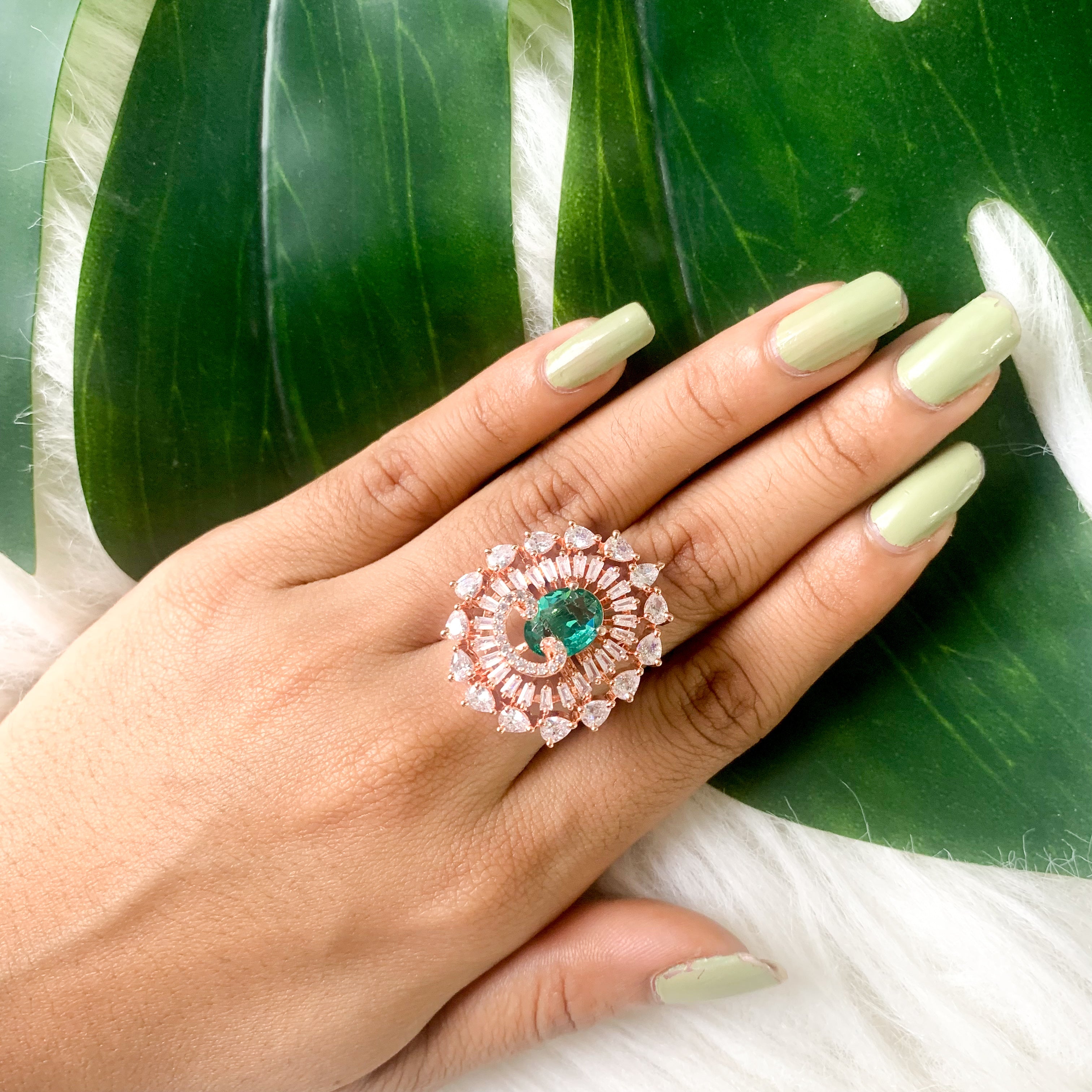 Manara Green CZ Ring