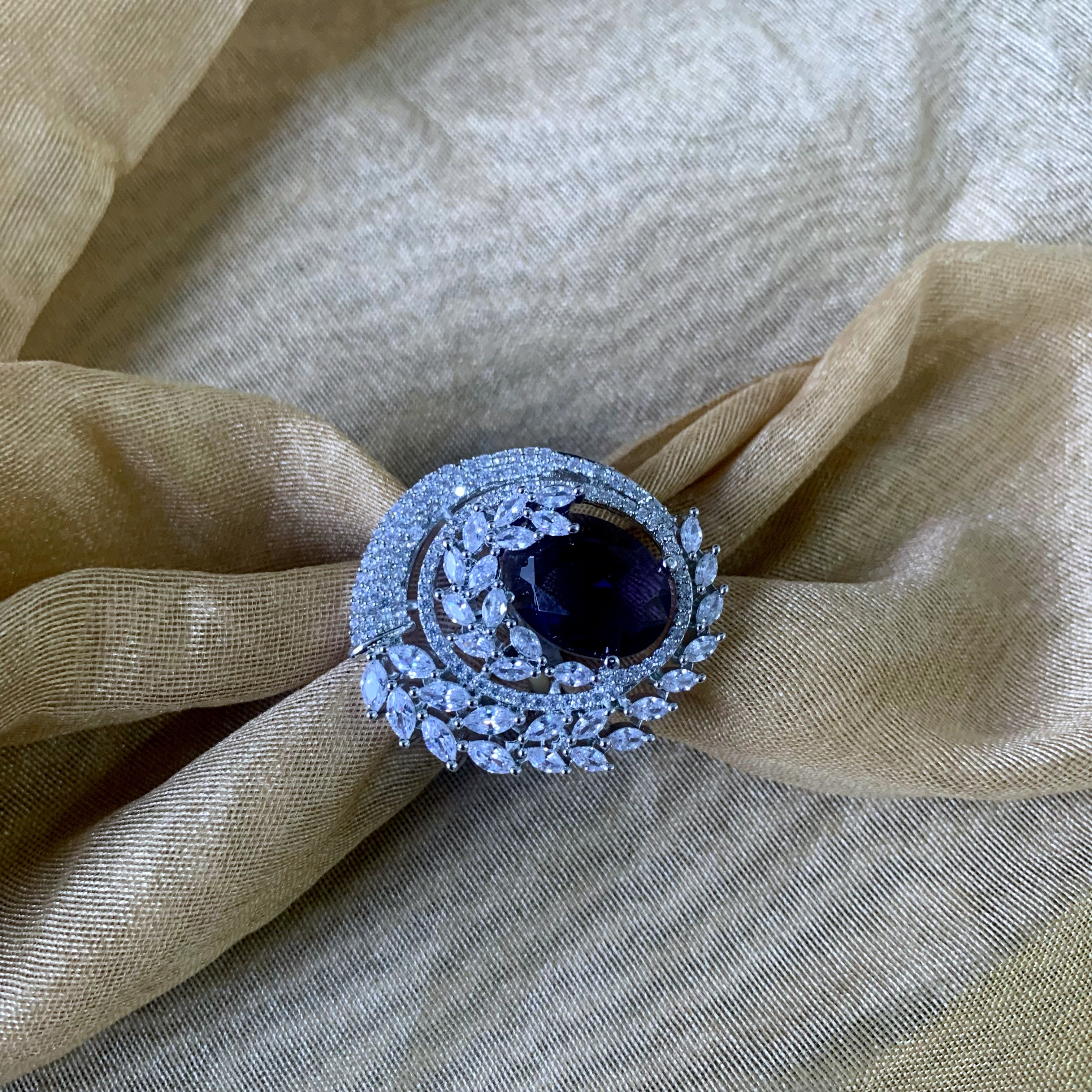 Gina Blue CZ Ring