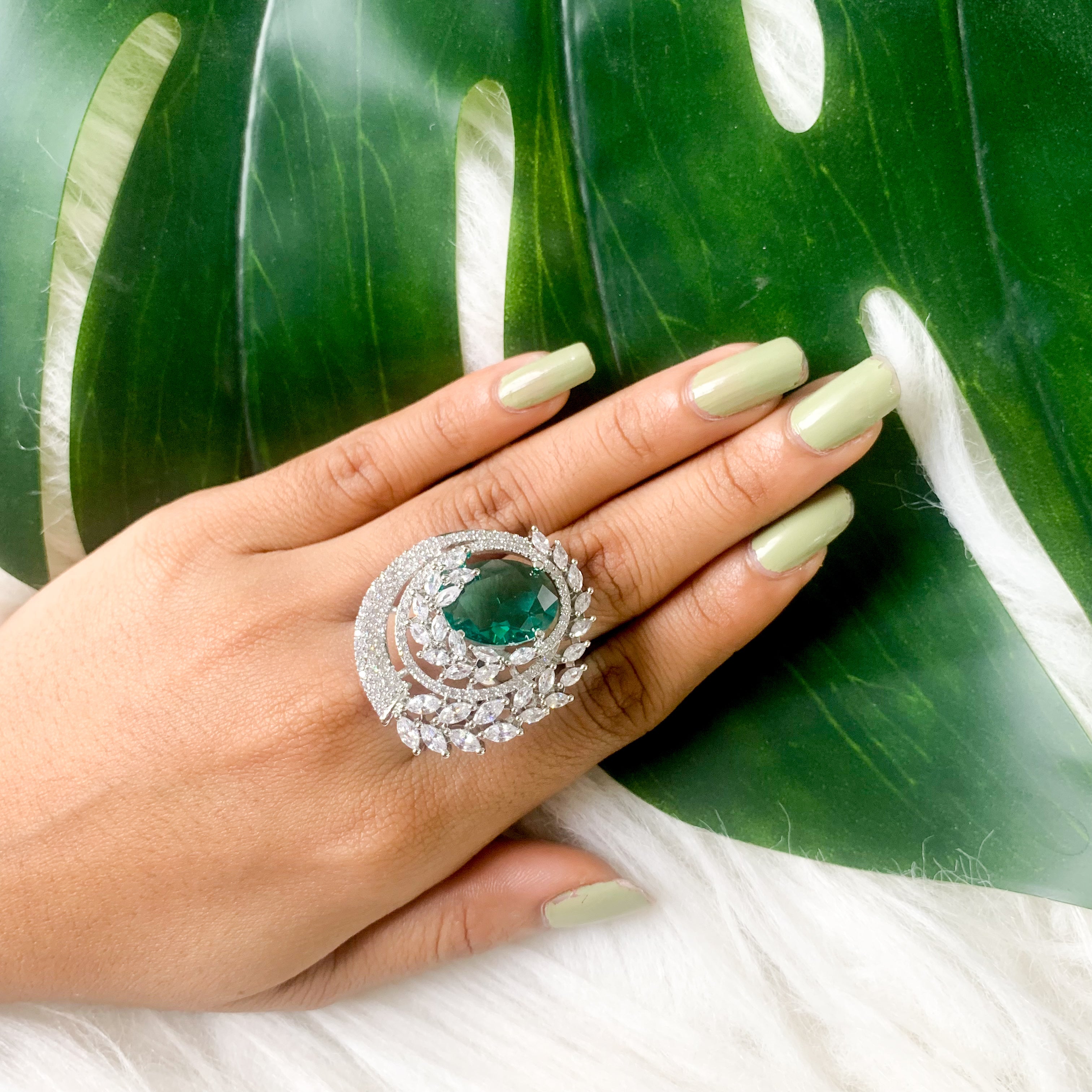 Gina Green CZ Ring