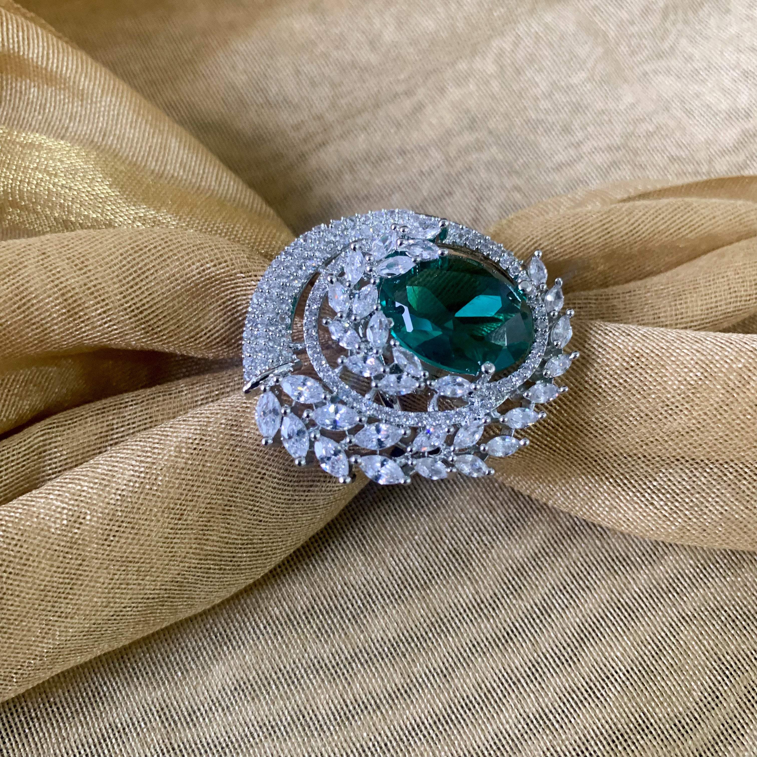 Gina Green CZ Ring