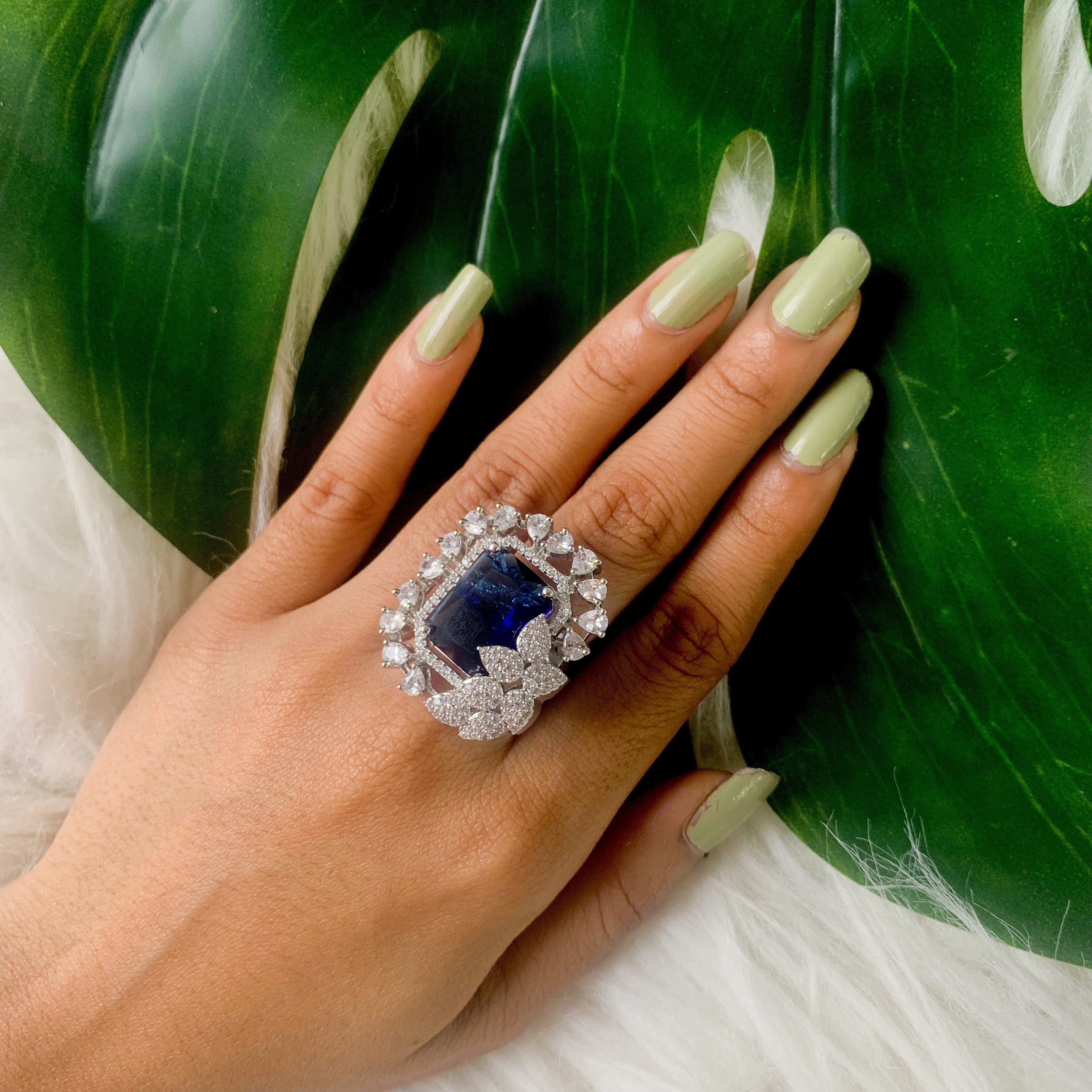 Niya Blue CZ Ring
