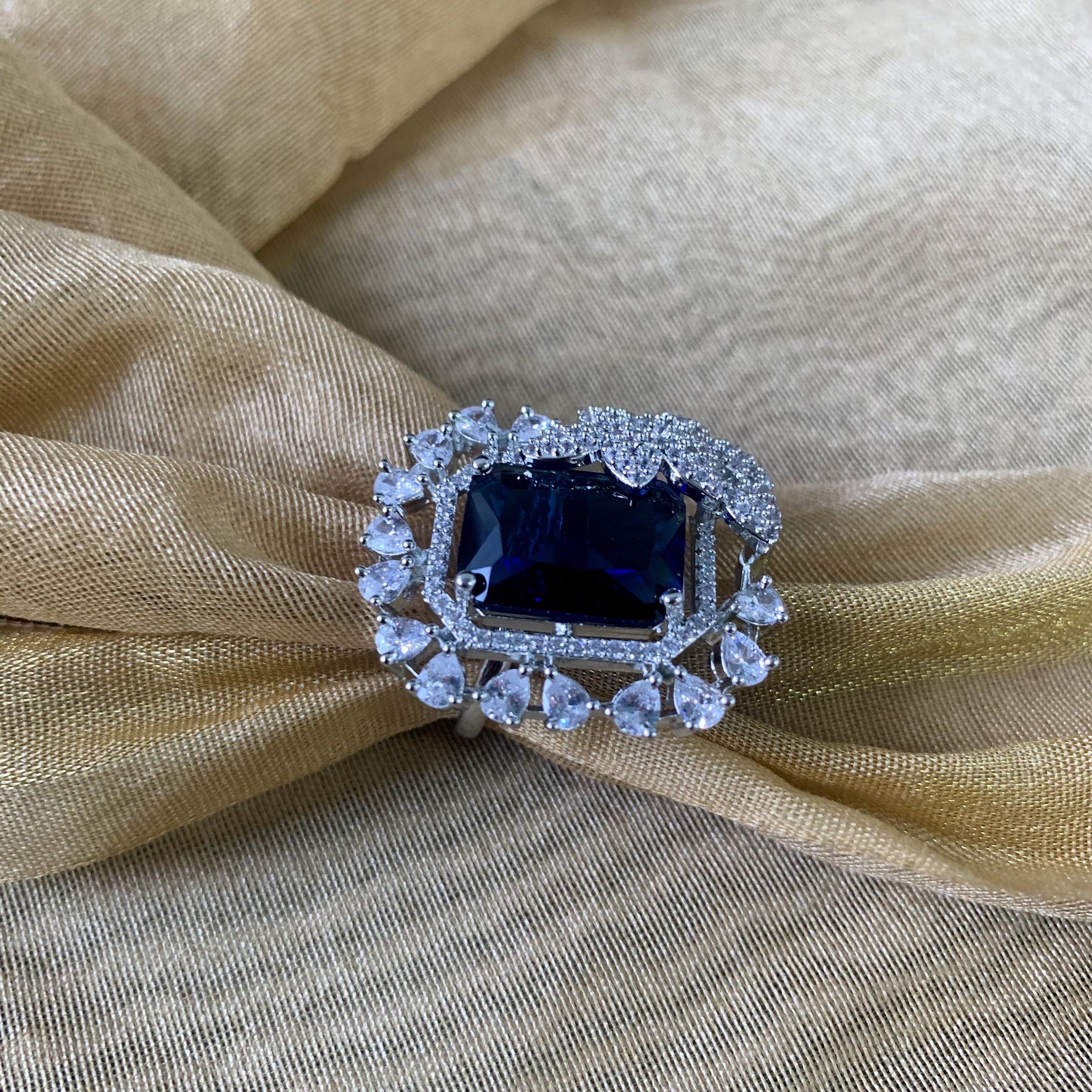 Niya Blue CZ Ring