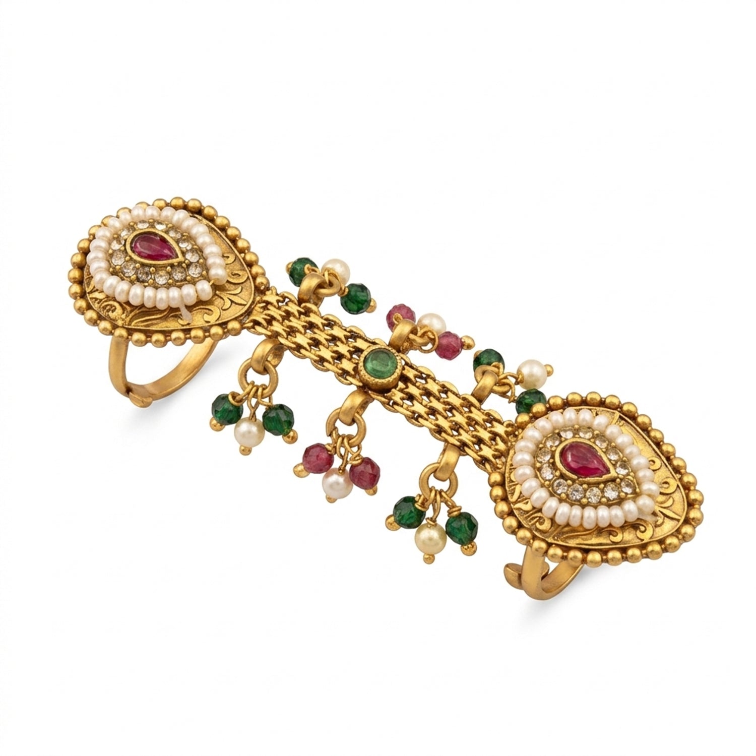 Rakshitha- Gold-Plated Floral Statement Ring