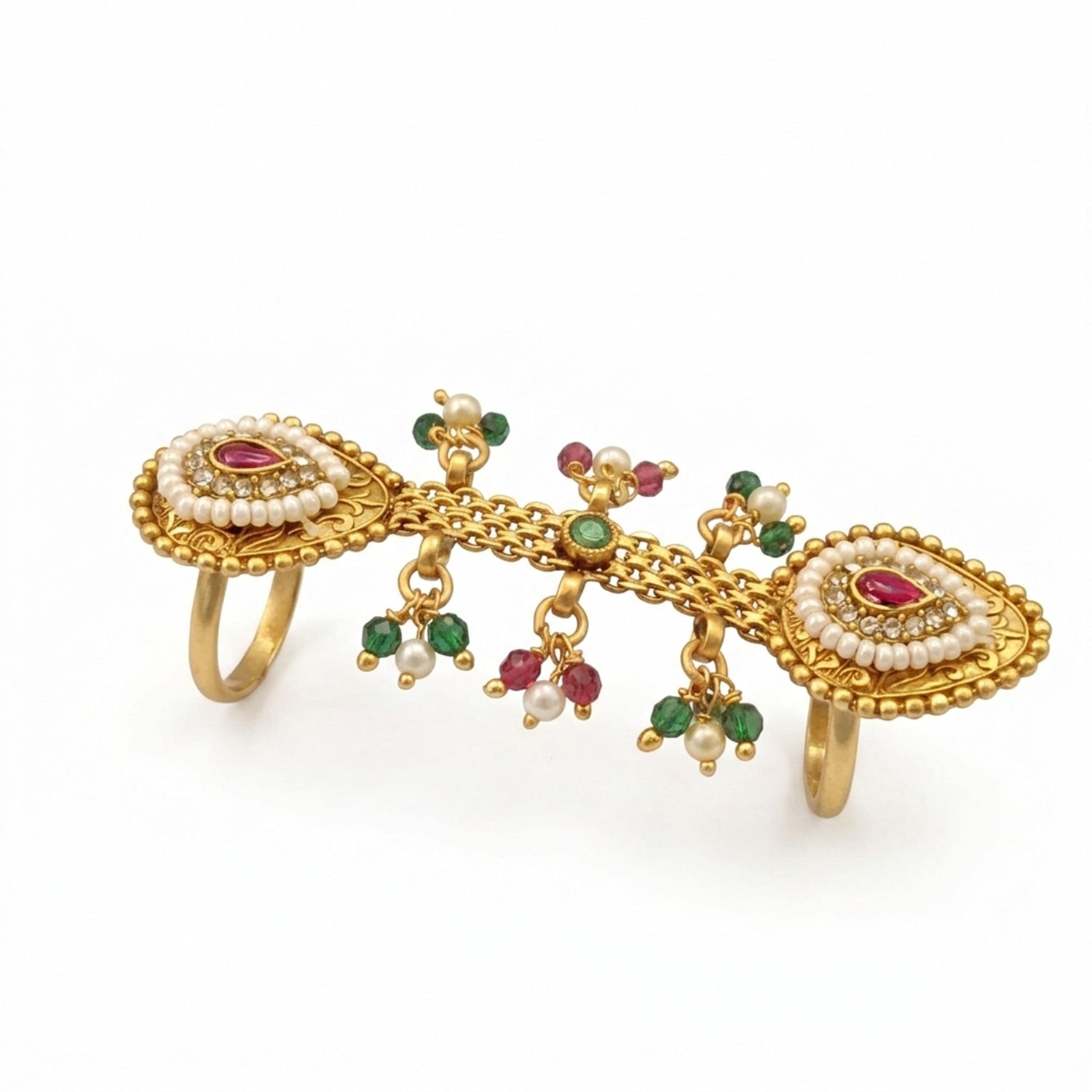 Rakshitha- Gold-Plated Floral Statement Ring