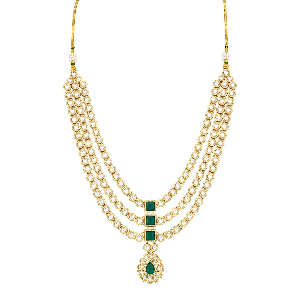 Vinayaka Green Pearl & Kundan Mala