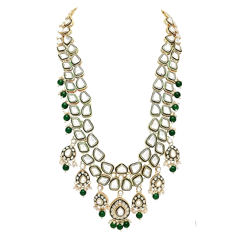 Vighnaharta Green Kundan Ganpati Mala