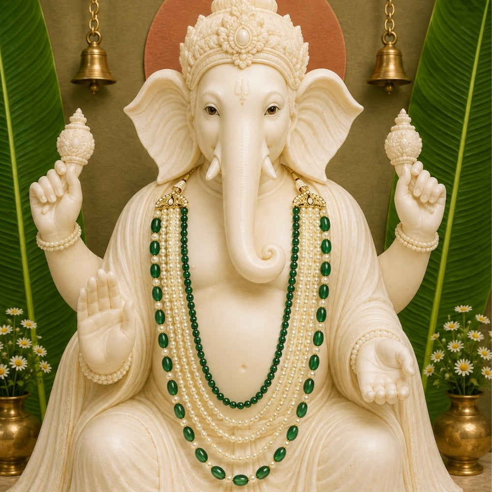 Vikat Green Pearl Mala