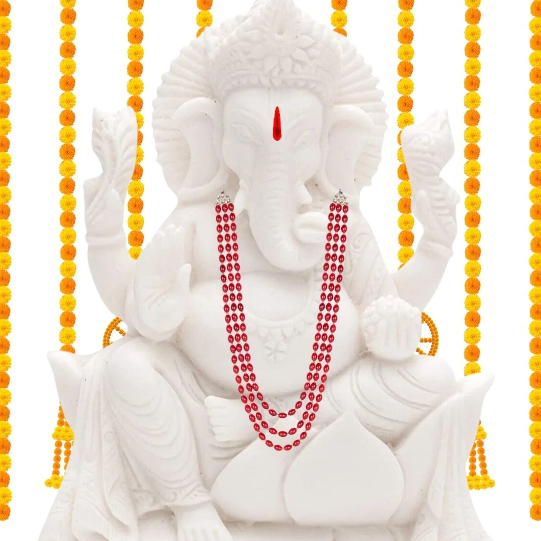 Vishwaraja Maroon Pearl Mala