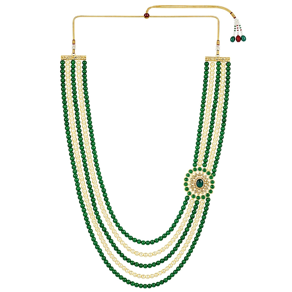 Vighneswara Green Pearl & Kundan Mala