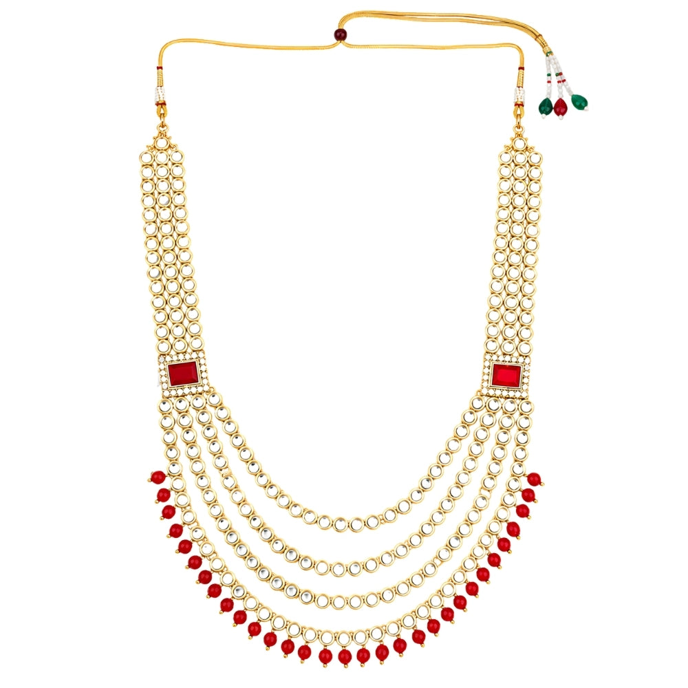Vakratunda Red Bead & Kundan Ganpati Mala
