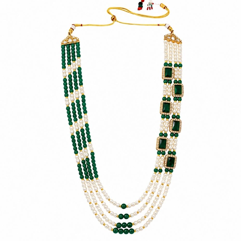 Heramba- Green & Pearl Layered Mala for Ganpati