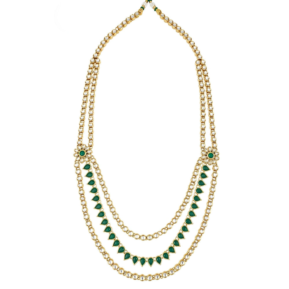 Siddhivinayak Green Kundan & Pearl Ganpati Mala