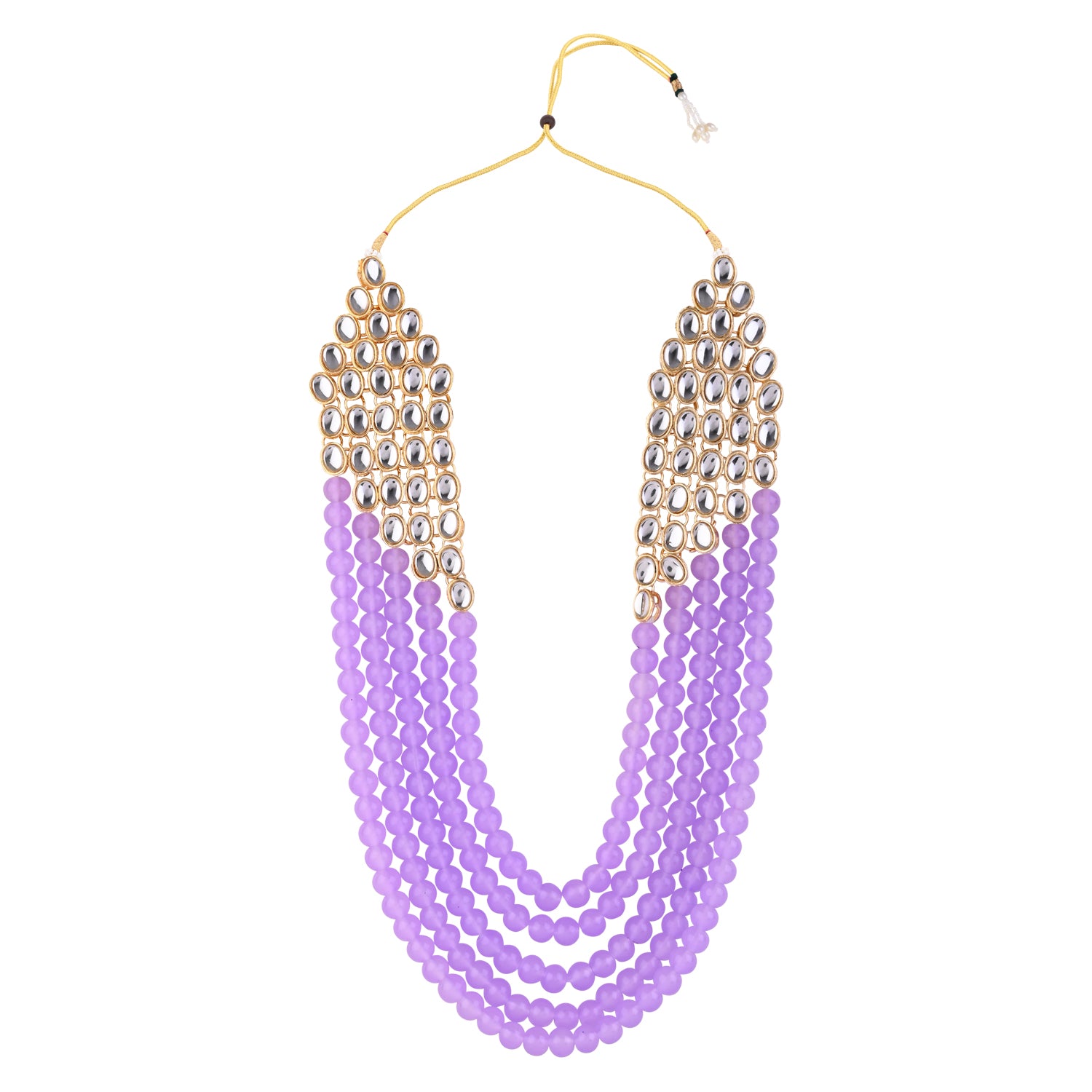 Aarvya - Purple Kundan Necklace Set