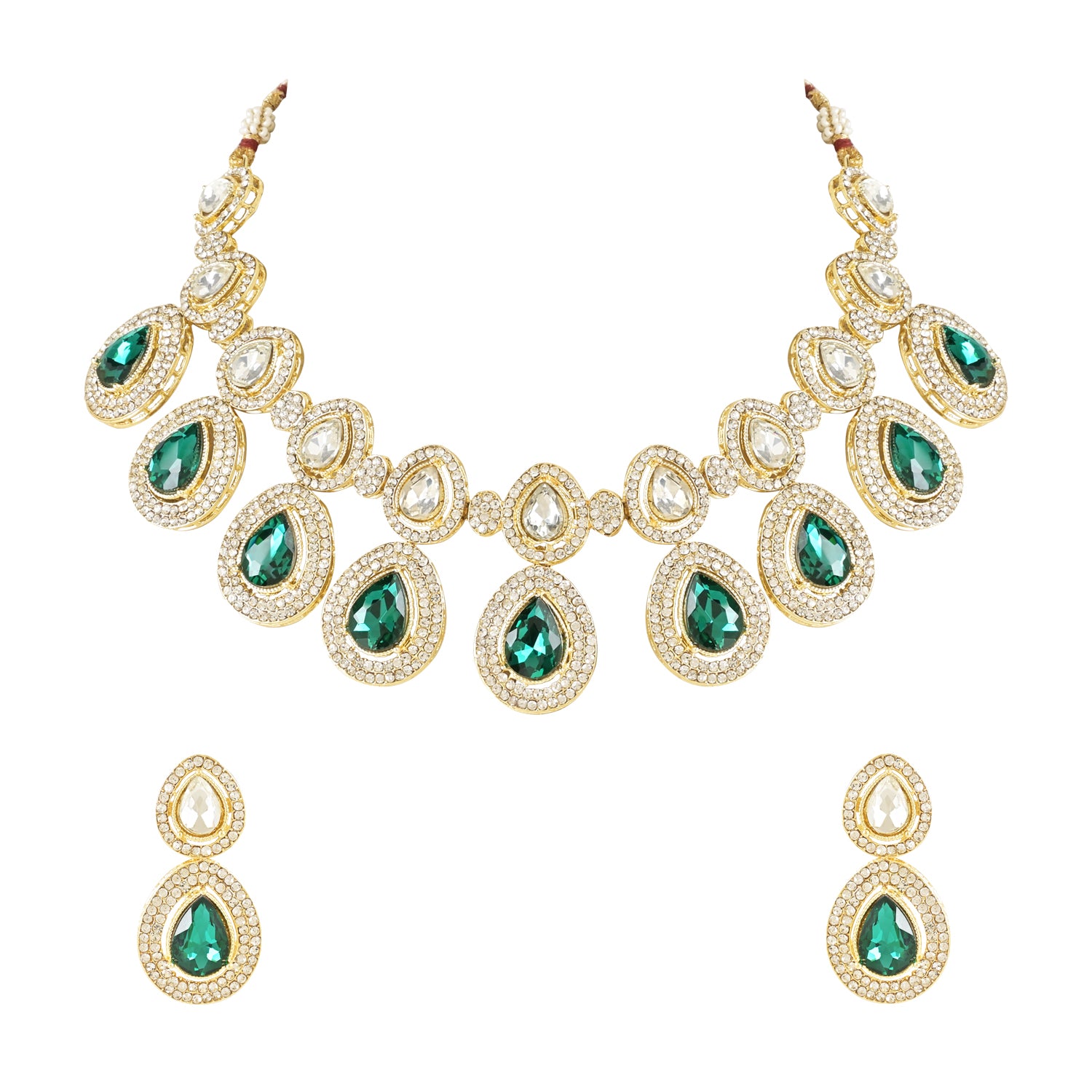 Hamsika Green Choker Set