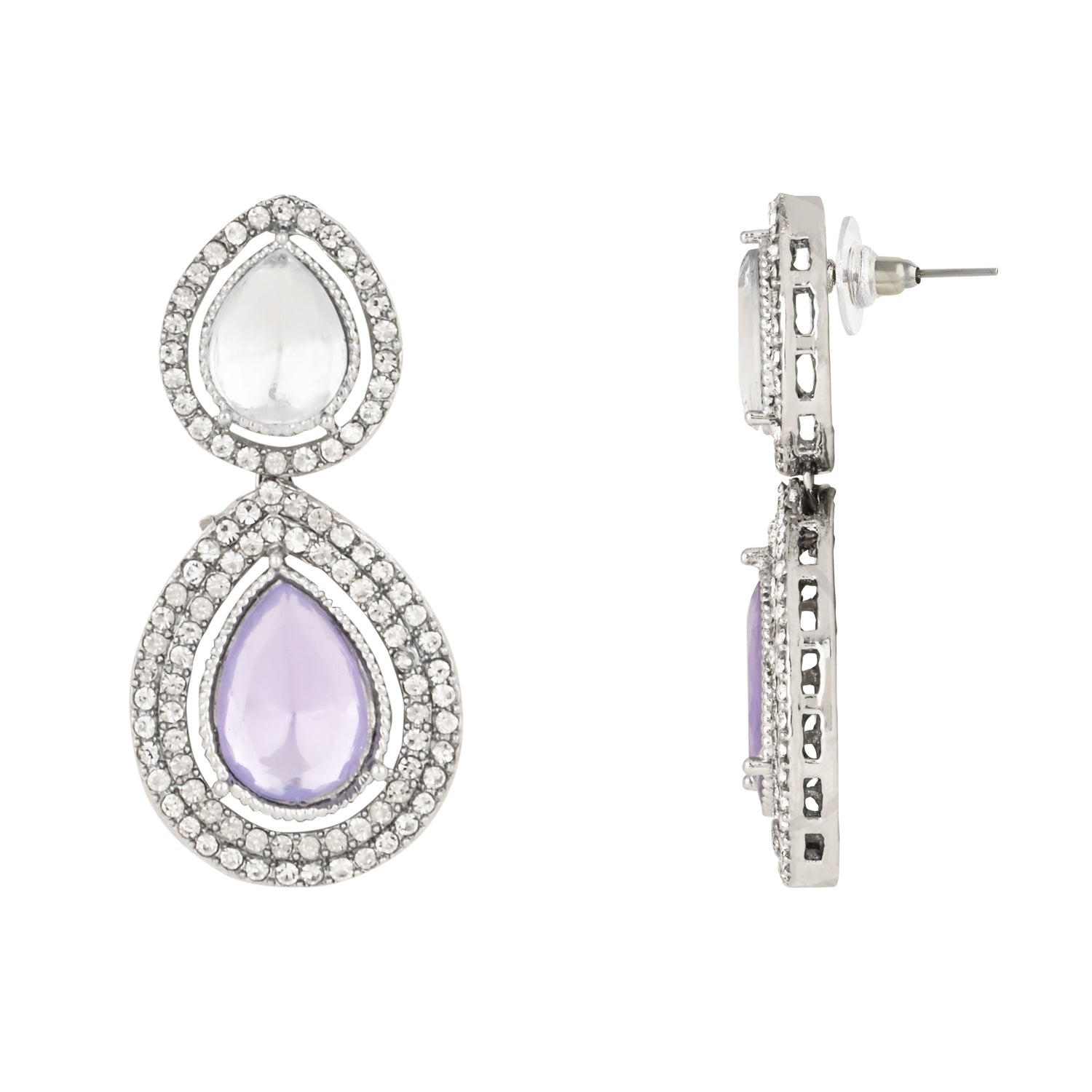 Hamsika Rhodium Purple Choker Set